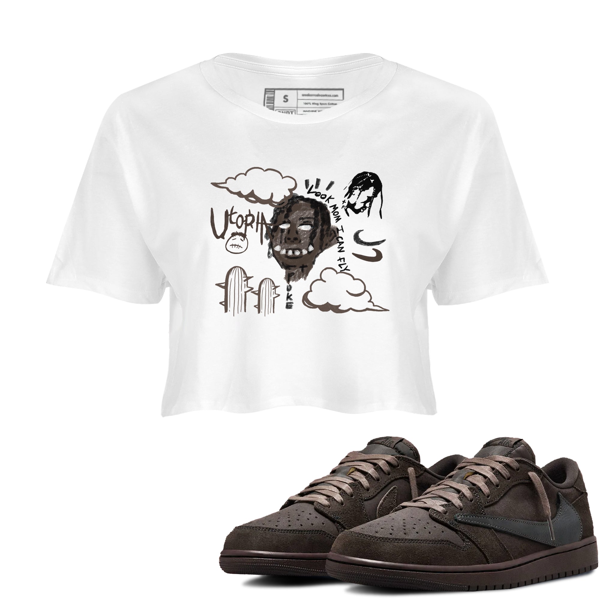 I Can Fly snkmatch Women's Top - Air Jordan 1 Travis Scott Velvet Brown
