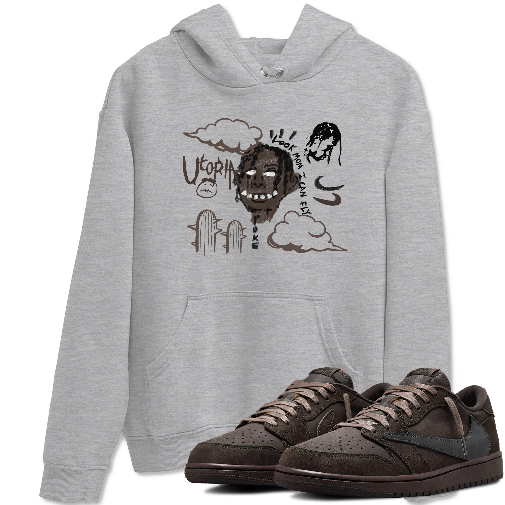 I Can Fly snkmatch Tees - Air Jordan 1 Travis Scott Velvet Brown