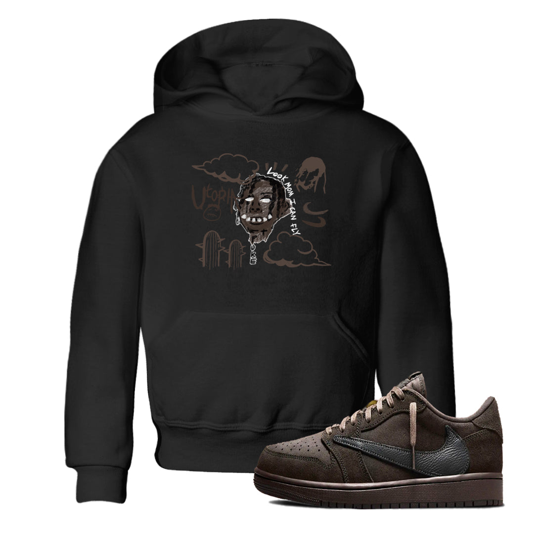 I Can Fly snkmatch Tees Kids - Air Jordan 1 Travis Scott Velvet Brown
