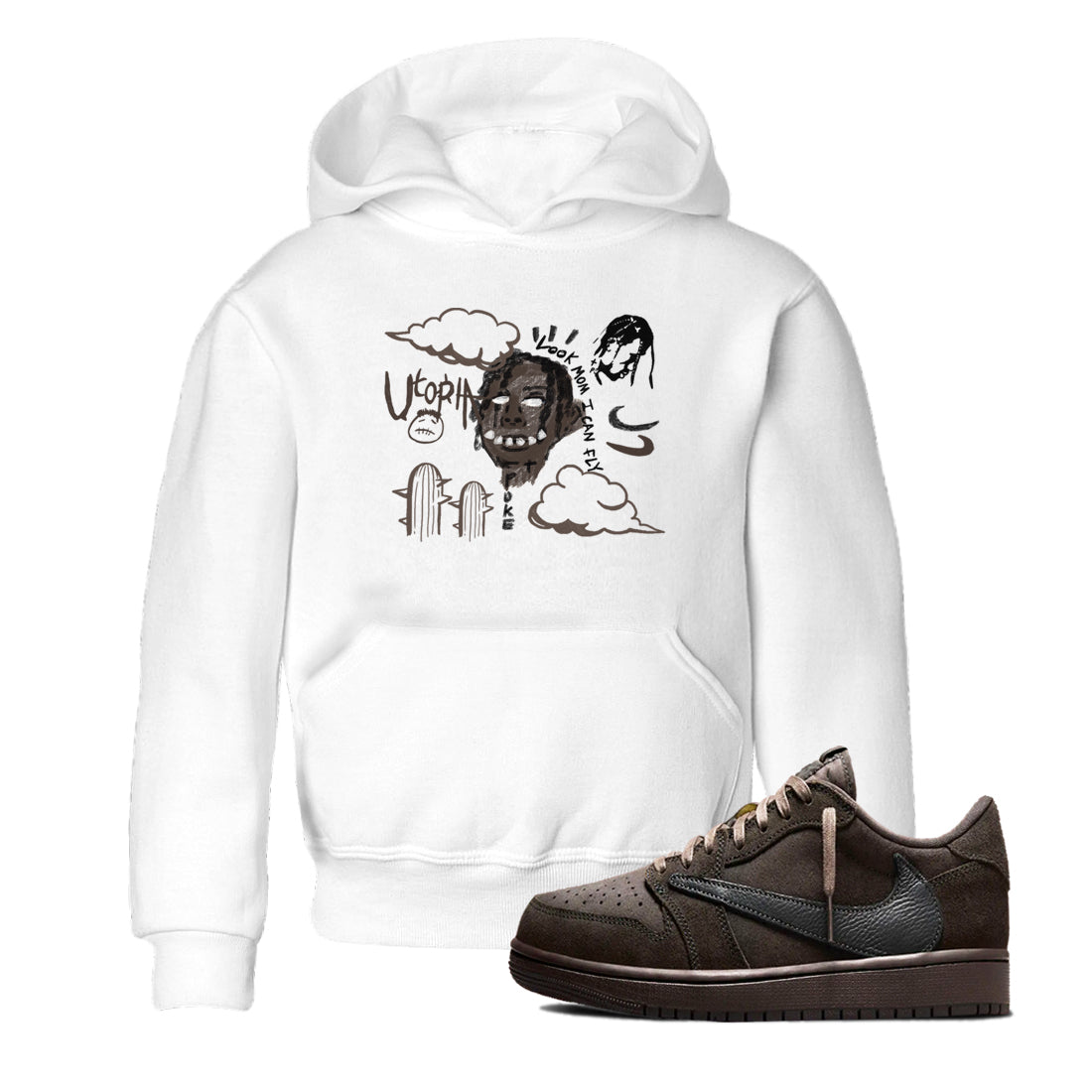 I Can Fly snkmatch Tees Kids - Air Jordan 1 Travis Scott Velvet Brown