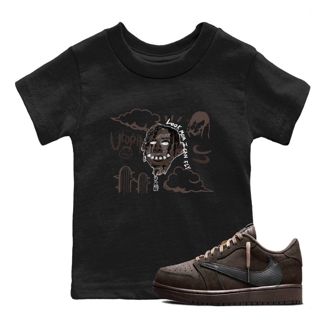 I Can Fly snkmatch Tees Kids - Air Jordan 1 Travis Scott Velvet Brown
