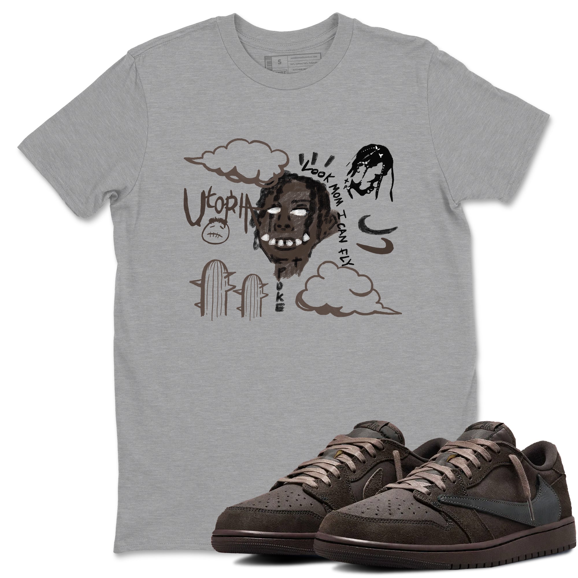 I Can Fly snkmatch Tees - Air Jordan 1 Travis Scott Velvet Brown