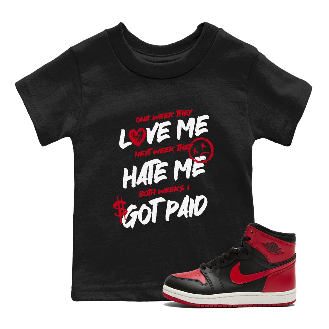 I Got Paid snkmatch Tees Kids - Air Jordan 1 '85 Bred
