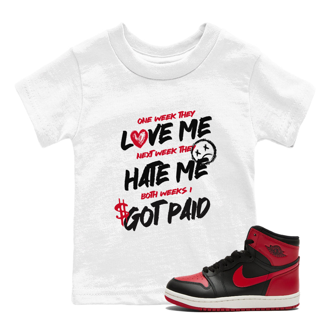 I Got Paid snkmatch Tees Kids - Air Jordan 1 '85 Bred