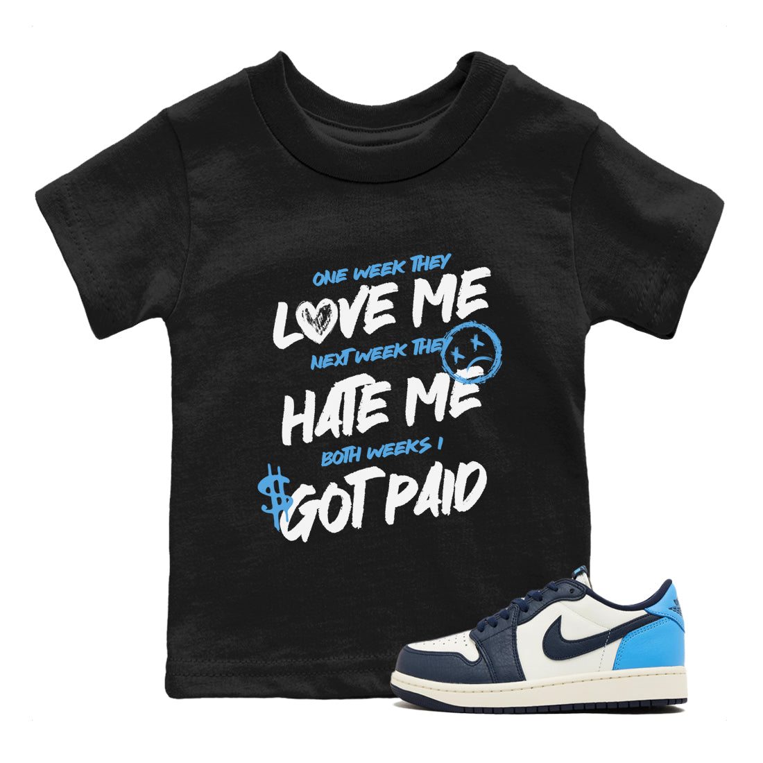 I Got Paid snkmatch Tees Kids - Air Jordan 1 Obsidian