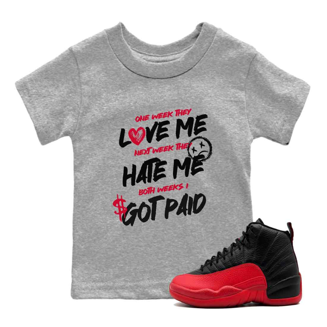 I Got Paid snkmatch Tees Kids - Air Jordan 12 Flu Game