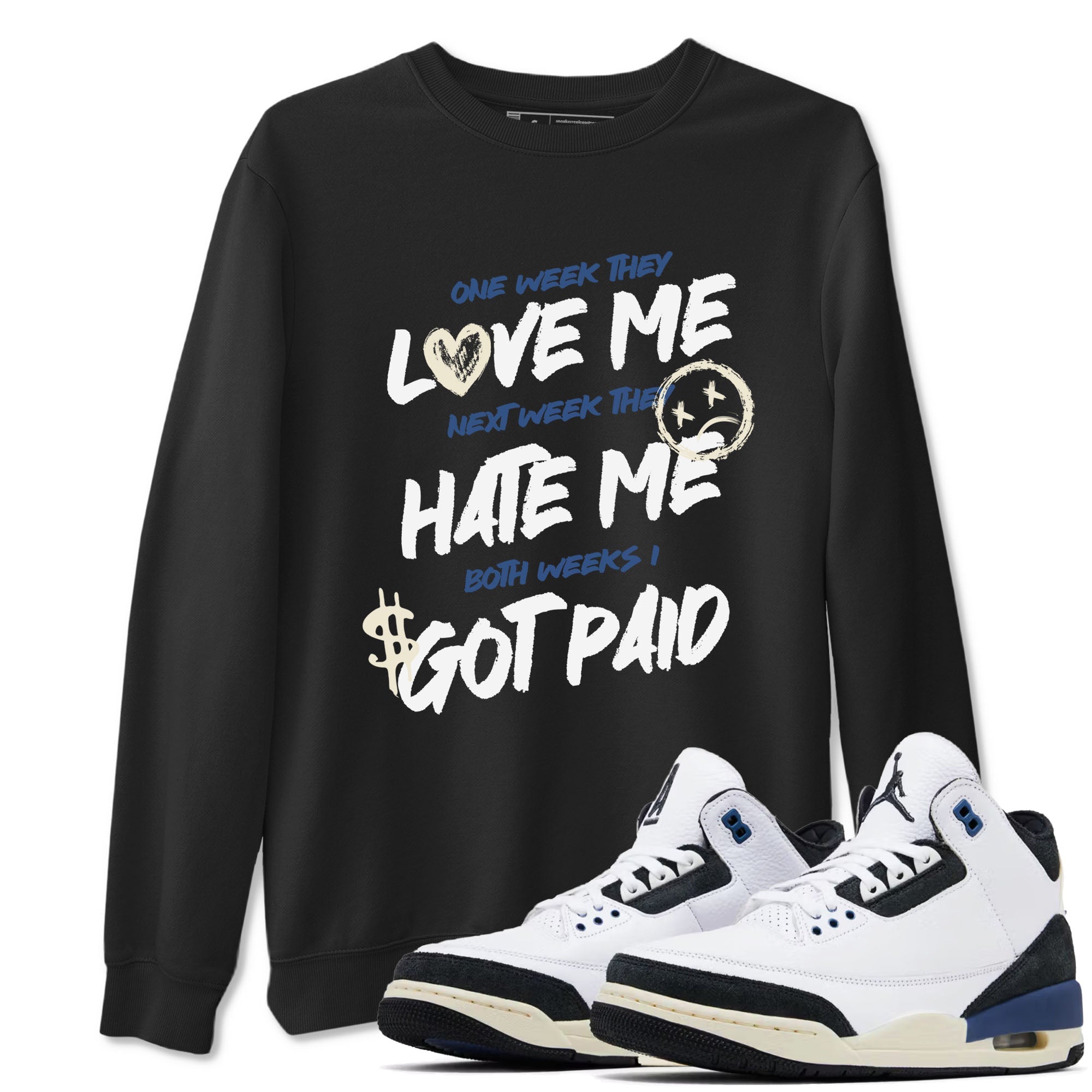 I Got Paid snkmatch Tees - Air Jordan 3 A Ma Maniere x Diffused Blue