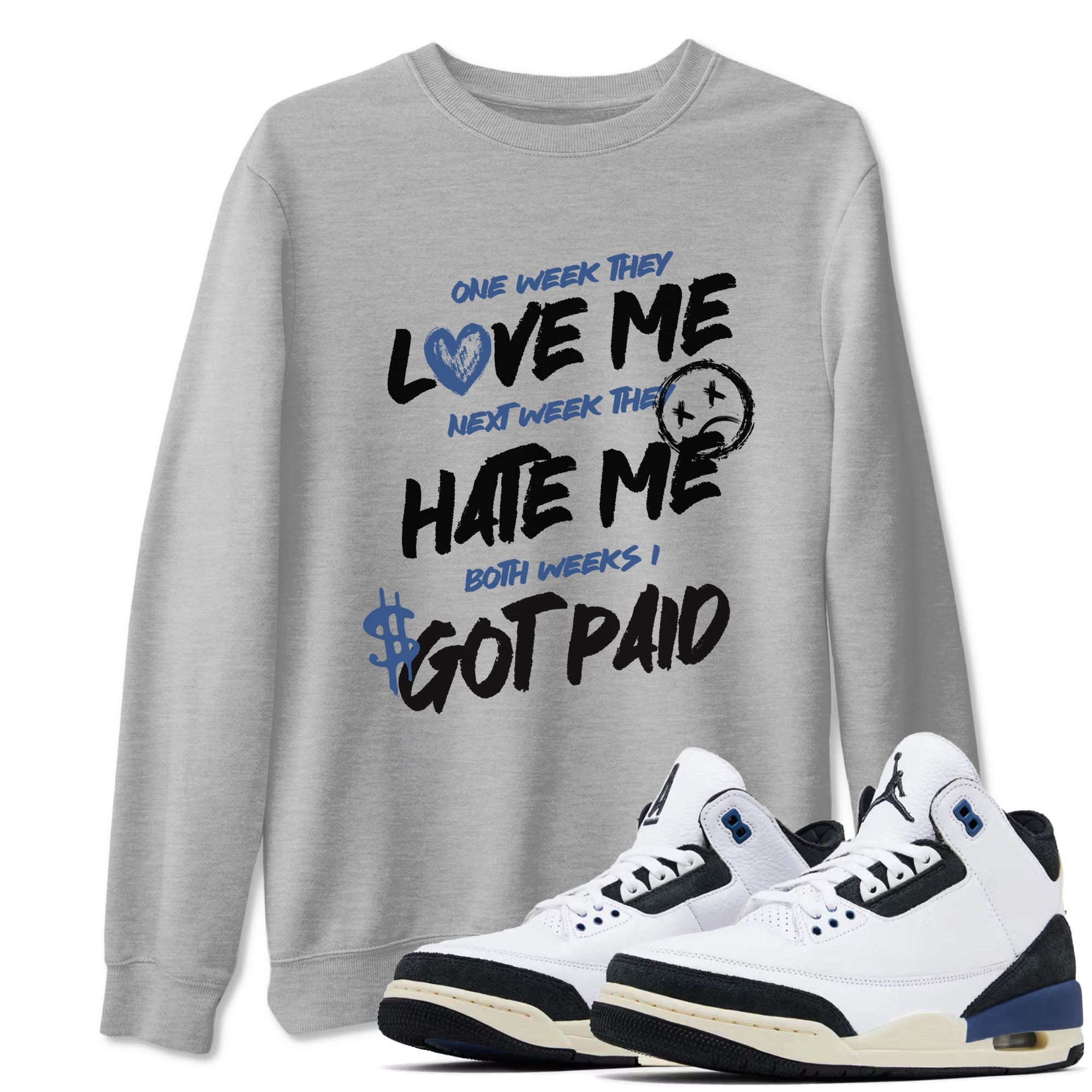 I Got Paid snkmatch Tees - Air Jordan 3 A Ma Maniere x Diffused Blue