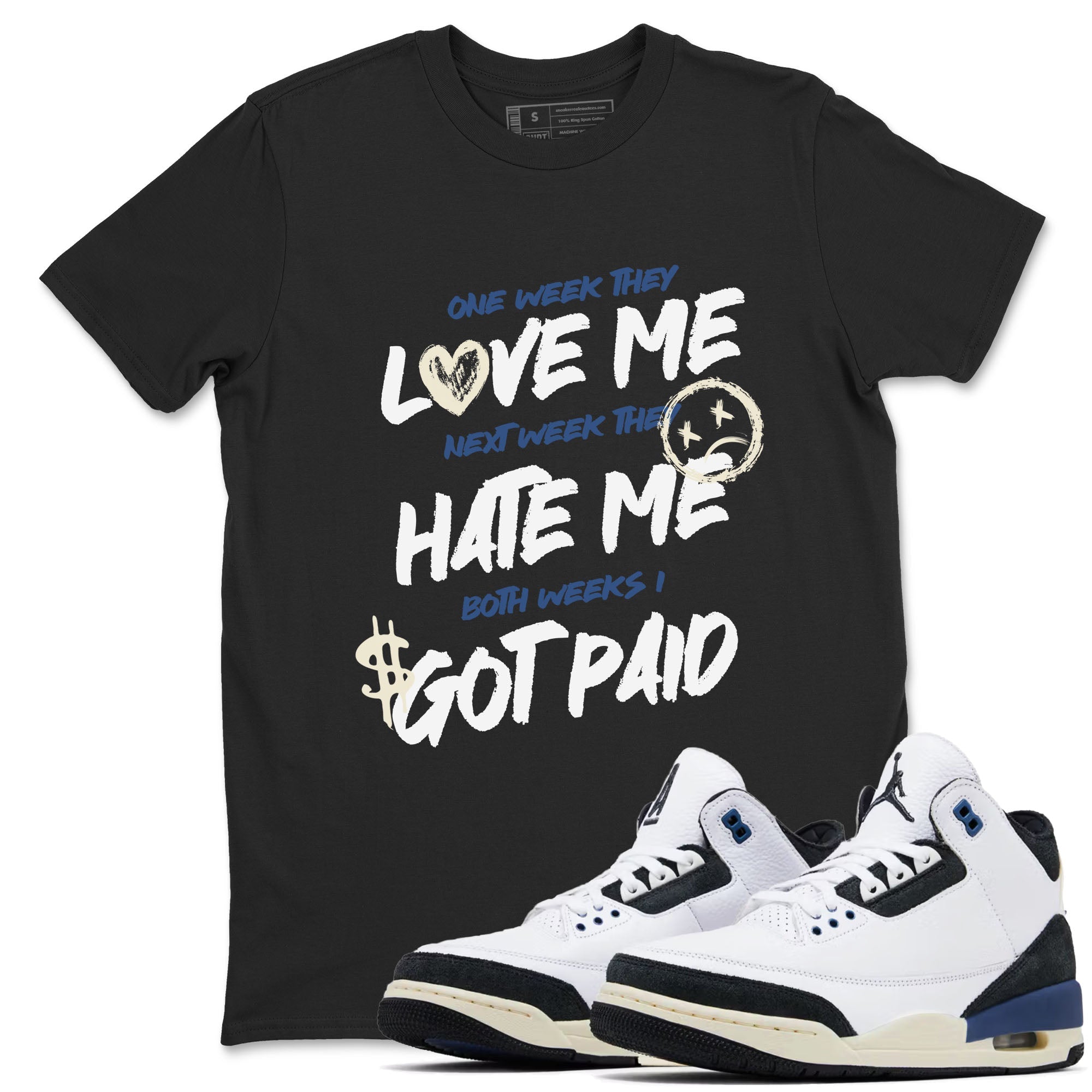 I Got Paid snkmatch Tees - Air Jordan 3 A Ma Maniere x Diffused Blue