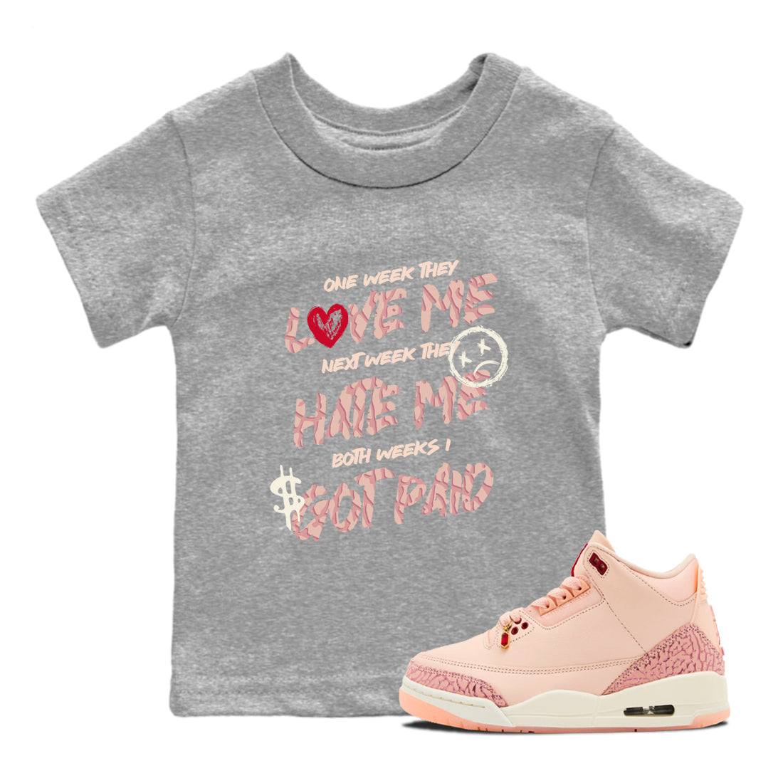 I Got Paid snkmatch Tees Kids - Air Jordan 3 Valentines Day
