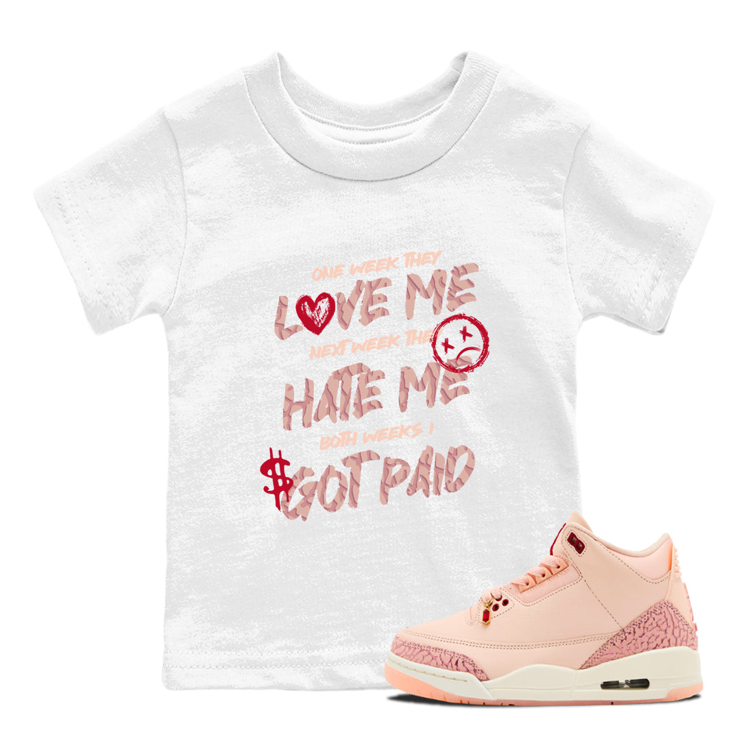 I Got Paid snkmatch Tees Kids - Air Jordan 3 Valentines Day