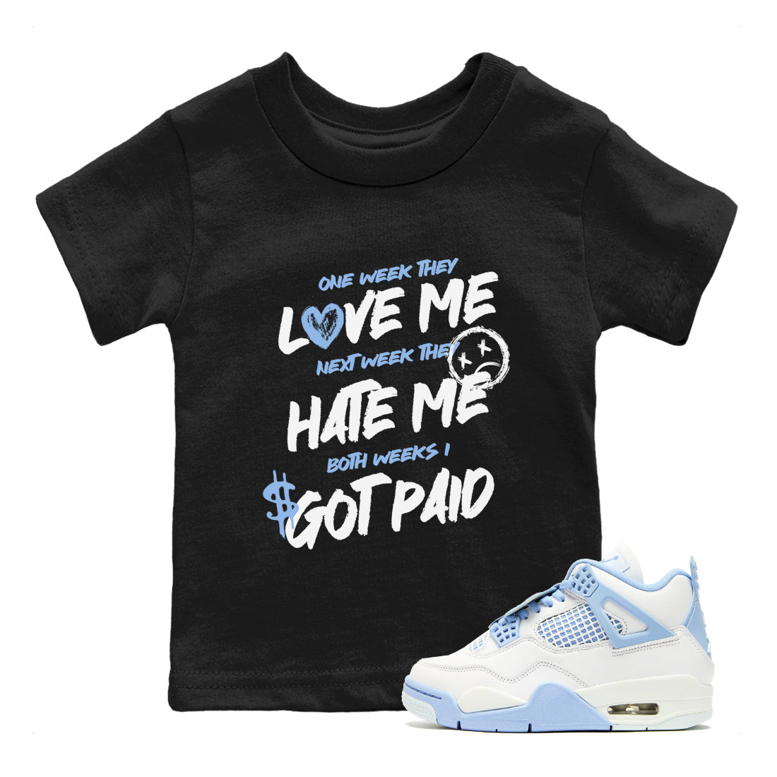 I Got Paid snkmatch Tees Kids - Air Jordan 4 Aluminum