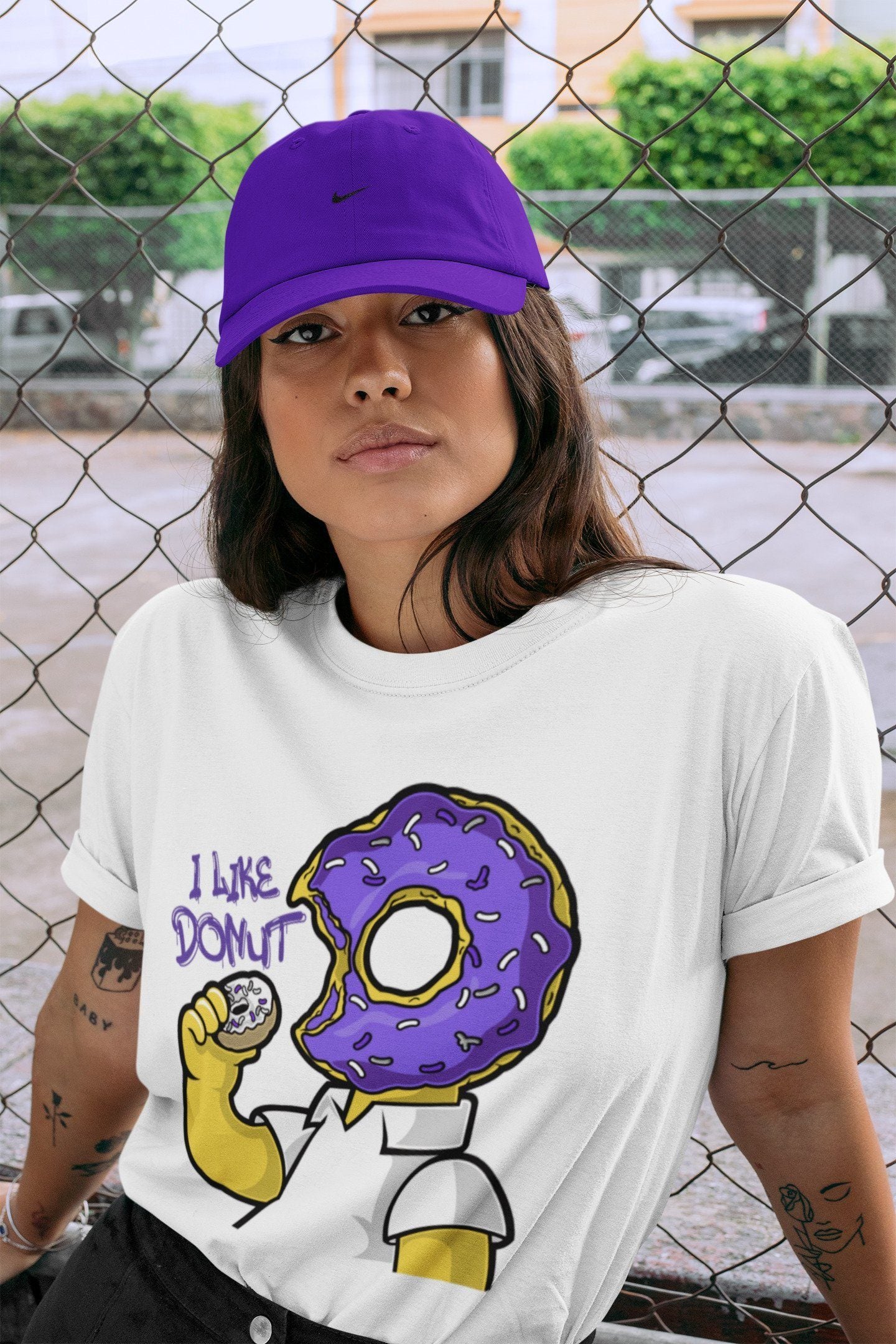 I Like Donut Unisex Tops - Air Jordan 1 WMNS Court Purple