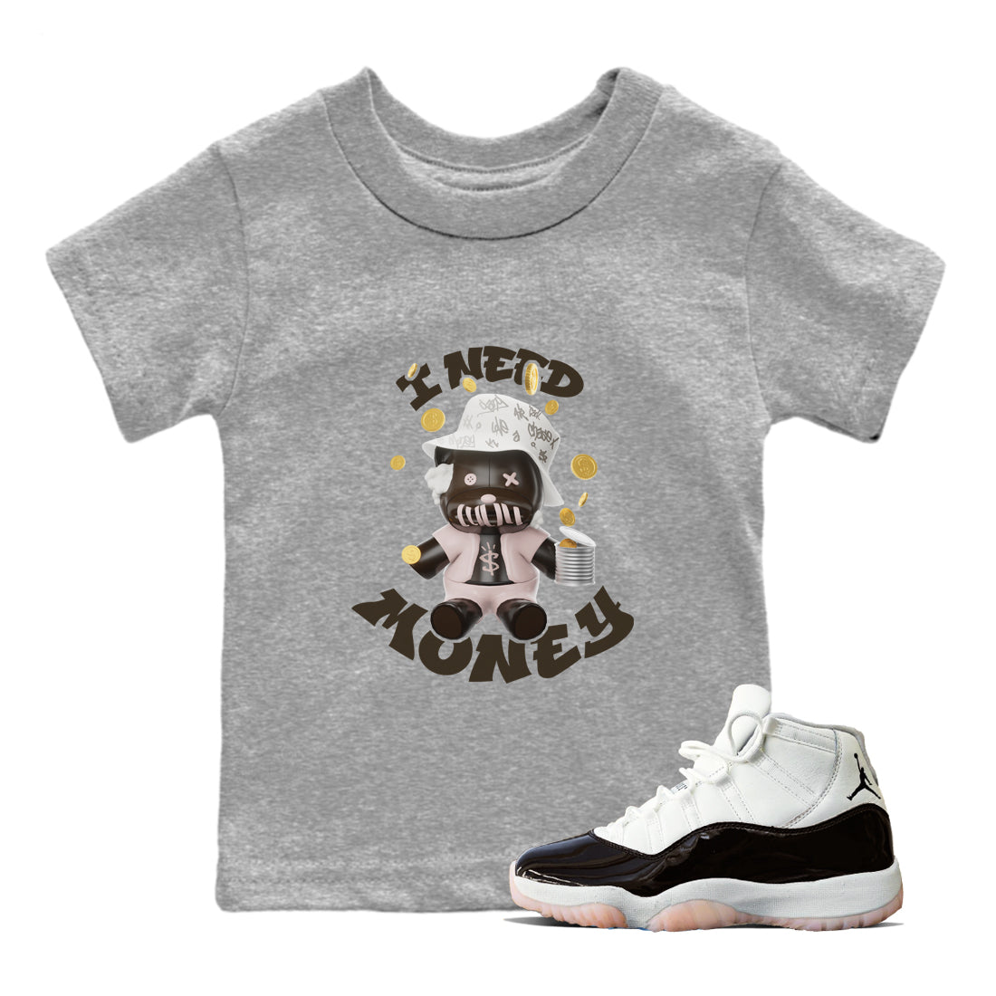 I Need Money snkmatch Tee Kids - Air Jordan 11 Neapolitan