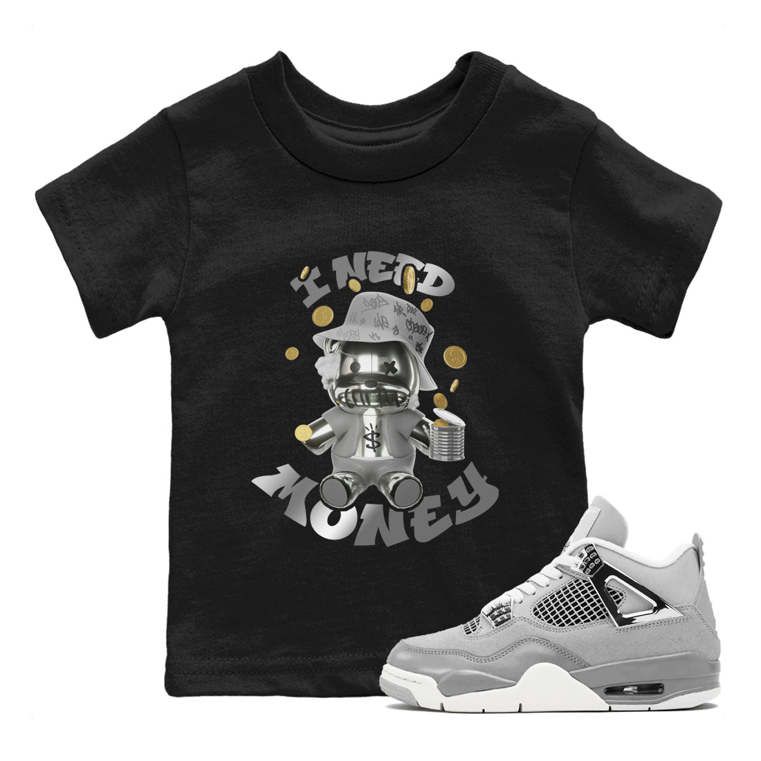 I Need Money snkmatch Tee Kids - Air Jordan 4 Frozen Moments