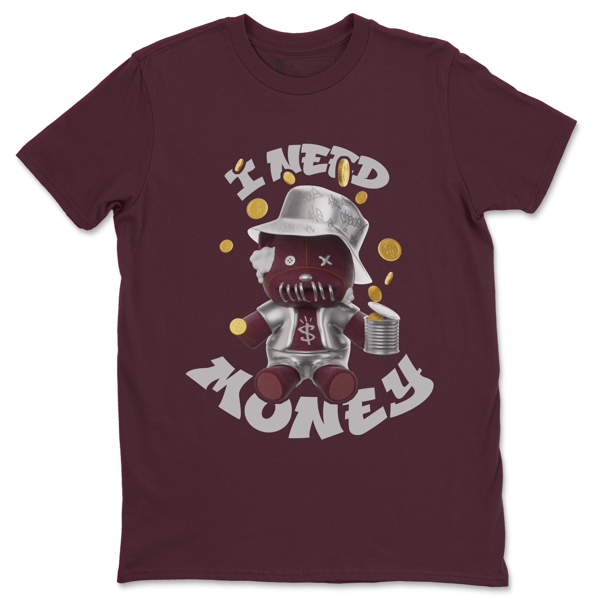 I Need Money snkmatch Tee - Air Jordan 5 Burgundy