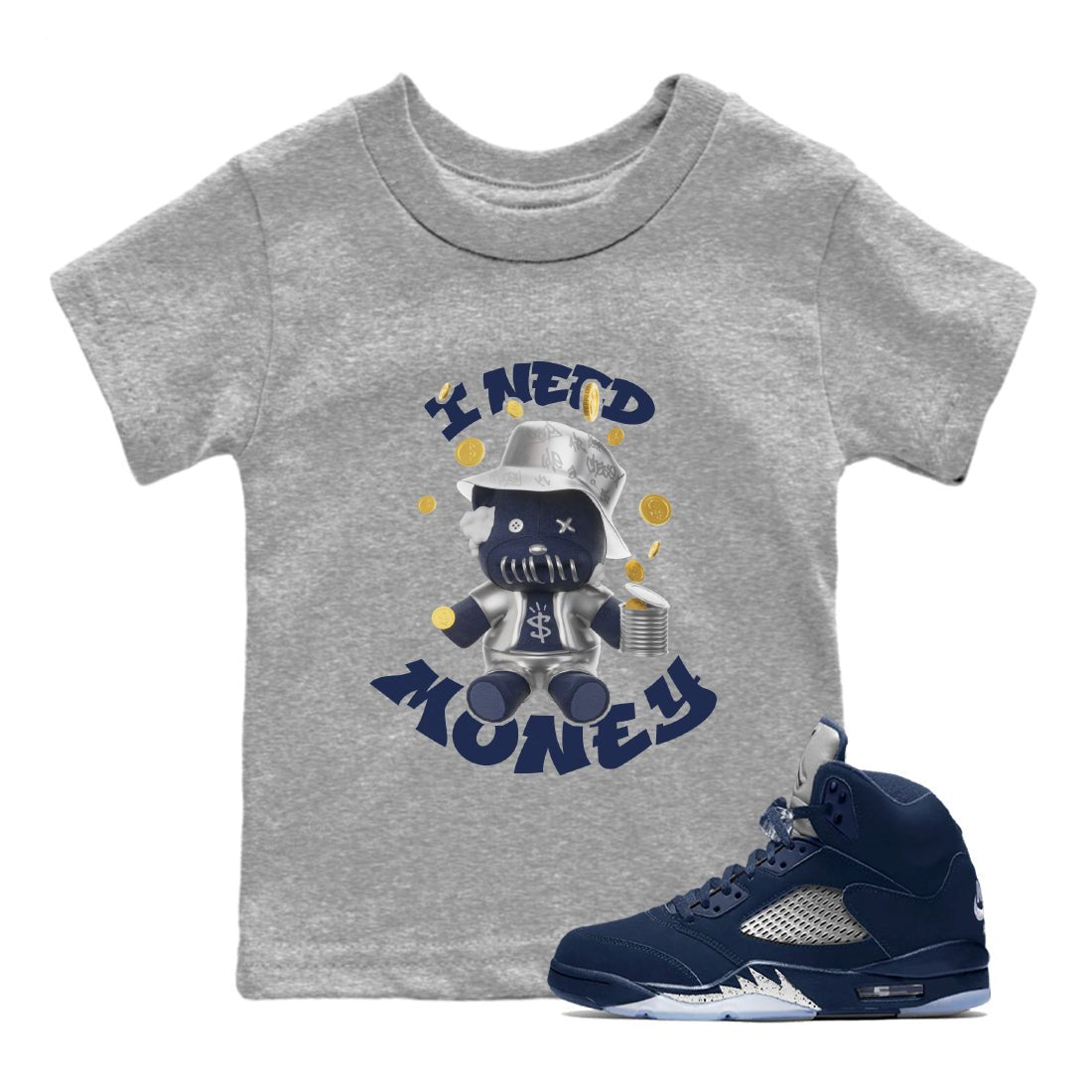 I Need Money snkmatch Tee Kids - Air Jordan 5 Georgetown