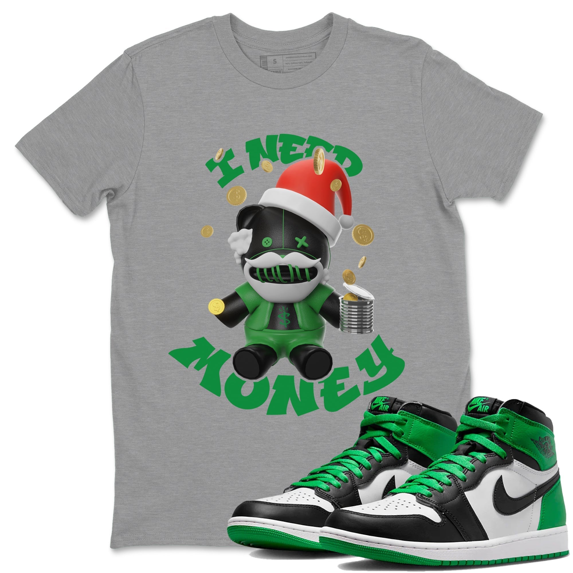I Need Money Christmas Edition snkmatch Tee - Air Jordan 1 Celtics
