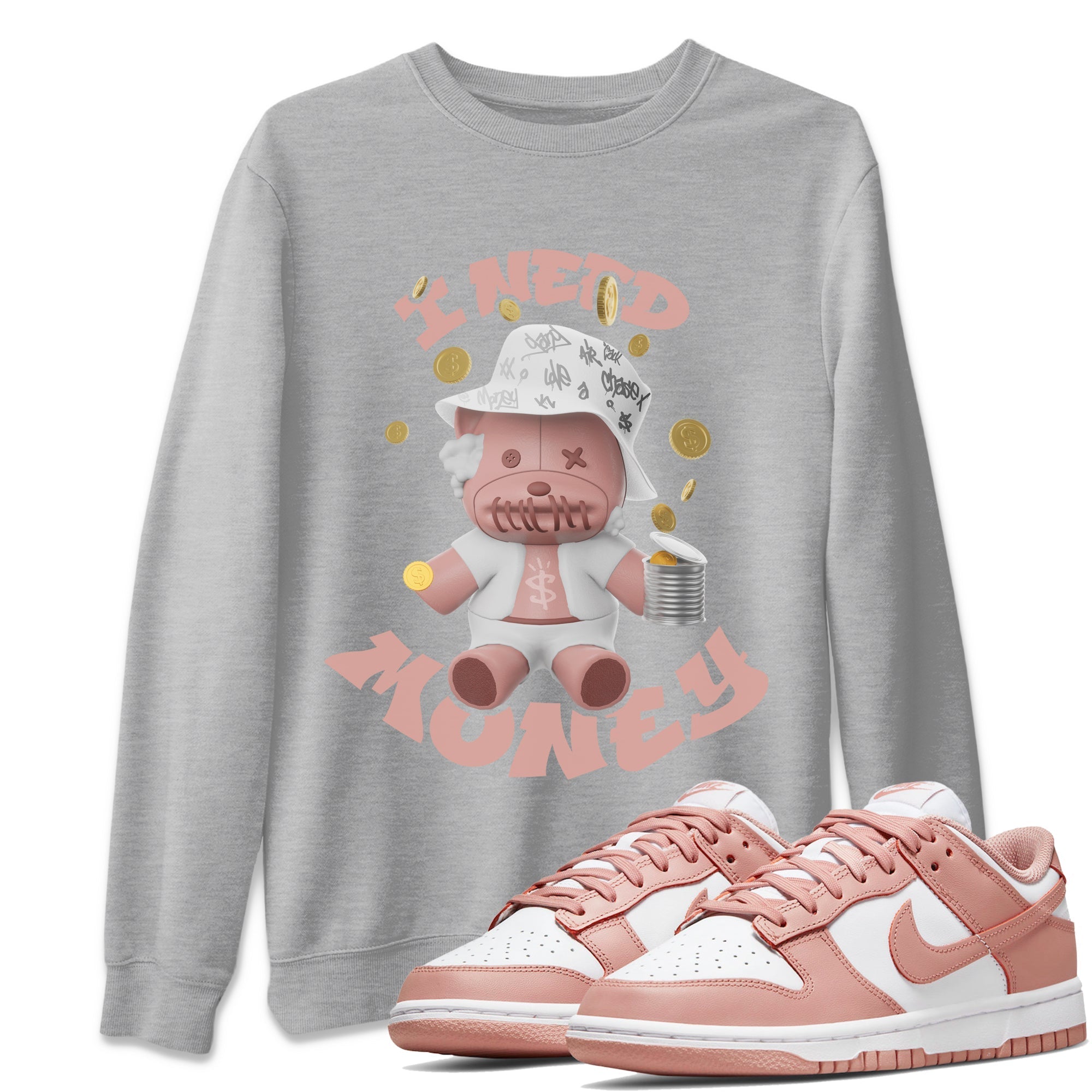 I Need Money snkmatch Tee - Dunk Rose Whisper