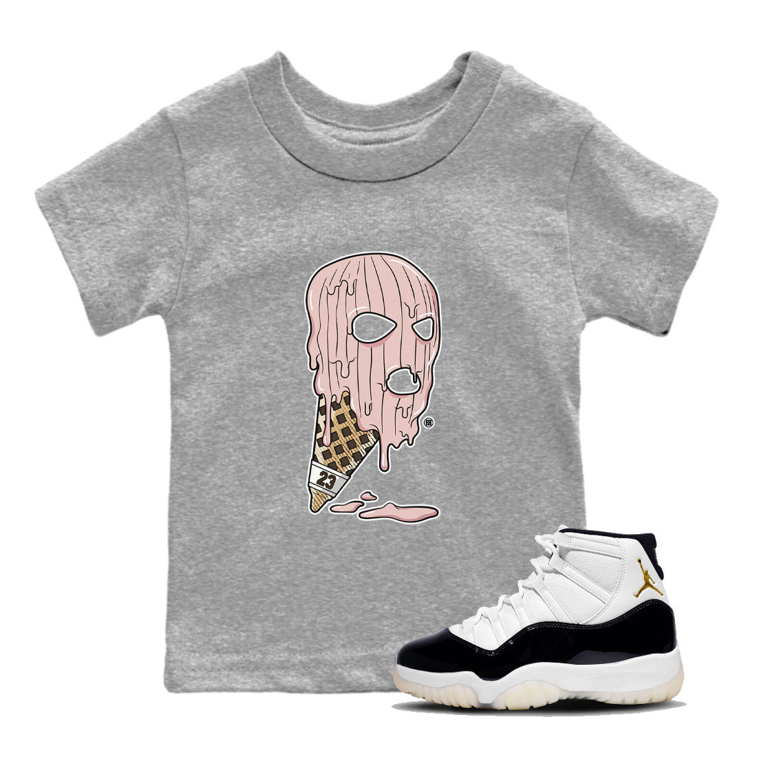 Ice Cream Mask snkmatch Tee Kids - Air Jordan 11 Neapolitan