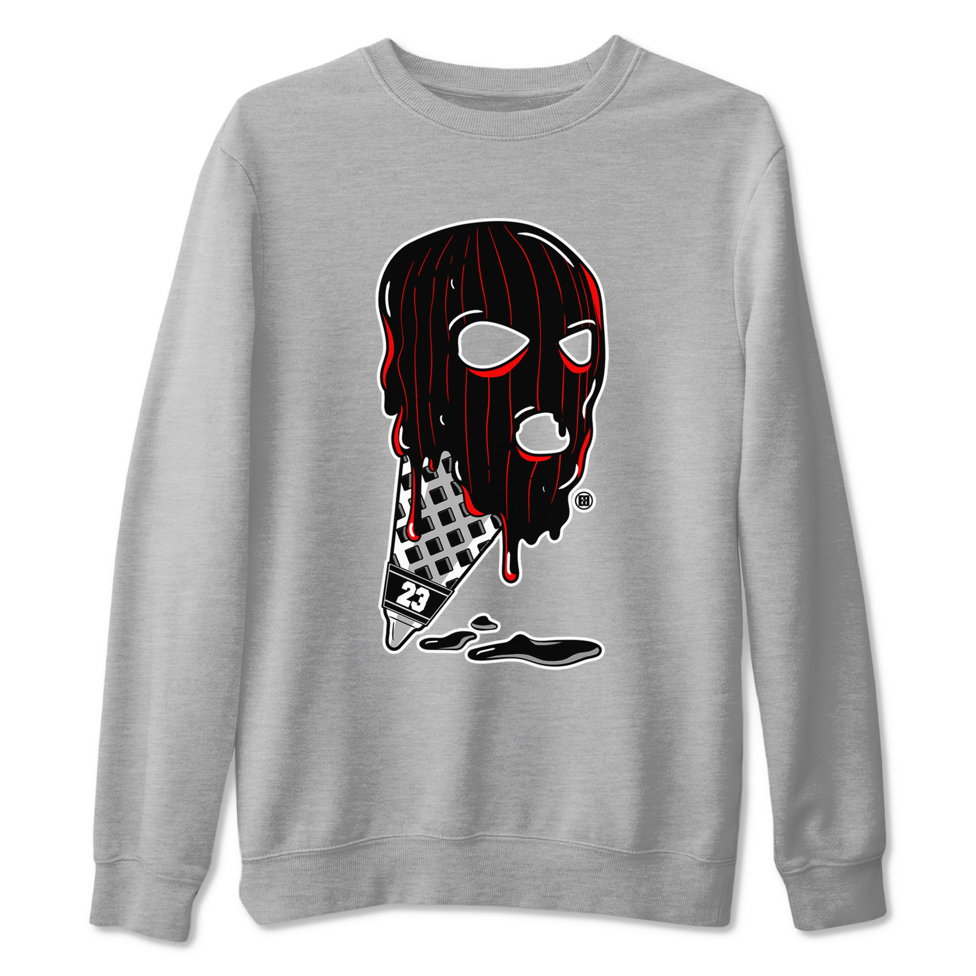 Ice Cream Mask snkmatch Tees - Air Jordan 4 Bred Reimagined