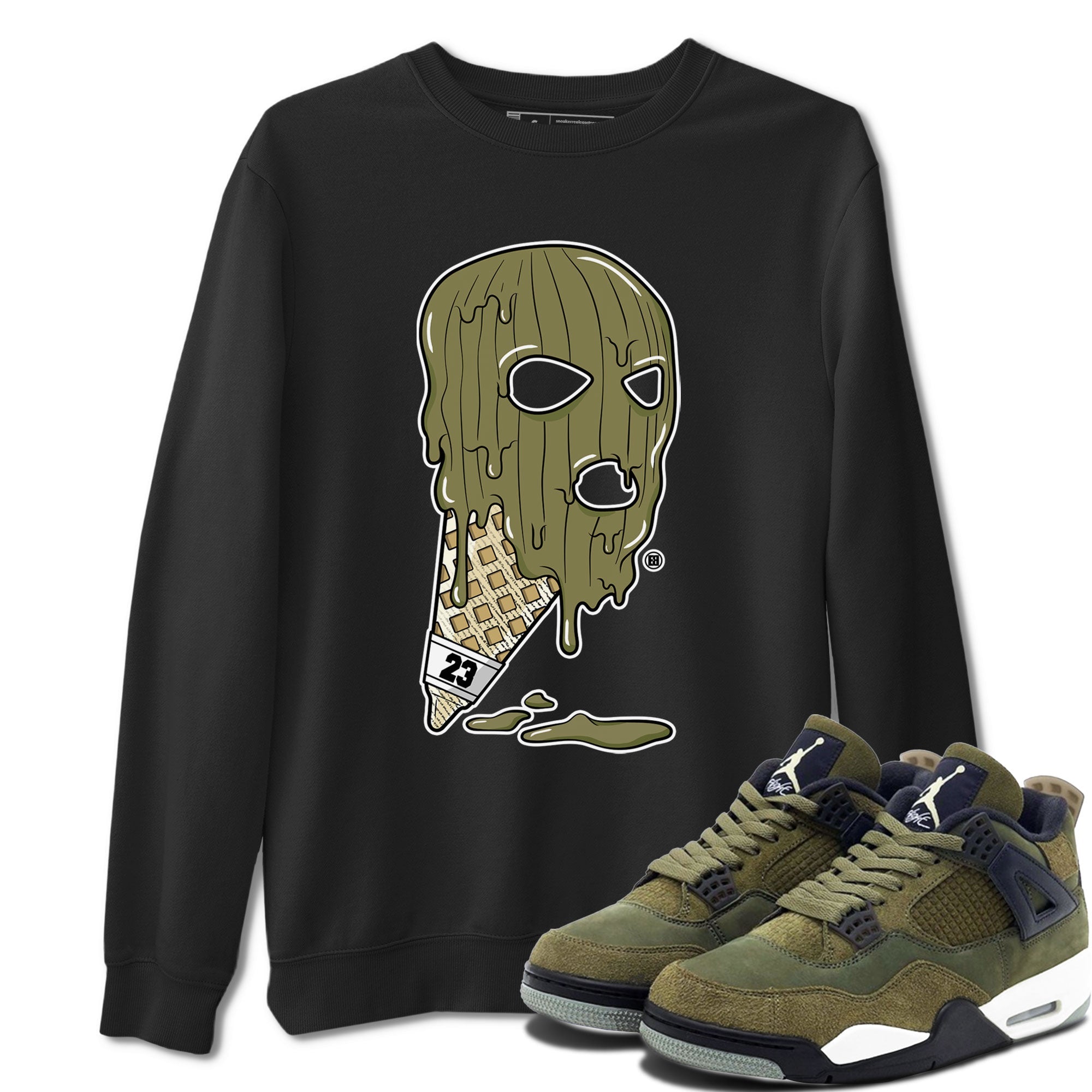 Ice Cream Mask snkmatch Tee - Air Jordan 4 Medium Olive