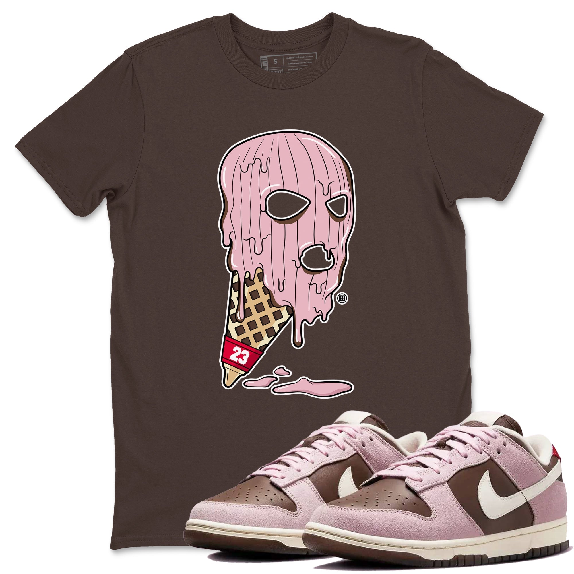 Ice Cream Mask snkmatch Tees - Dunk Cacao Wow And Pink Foam