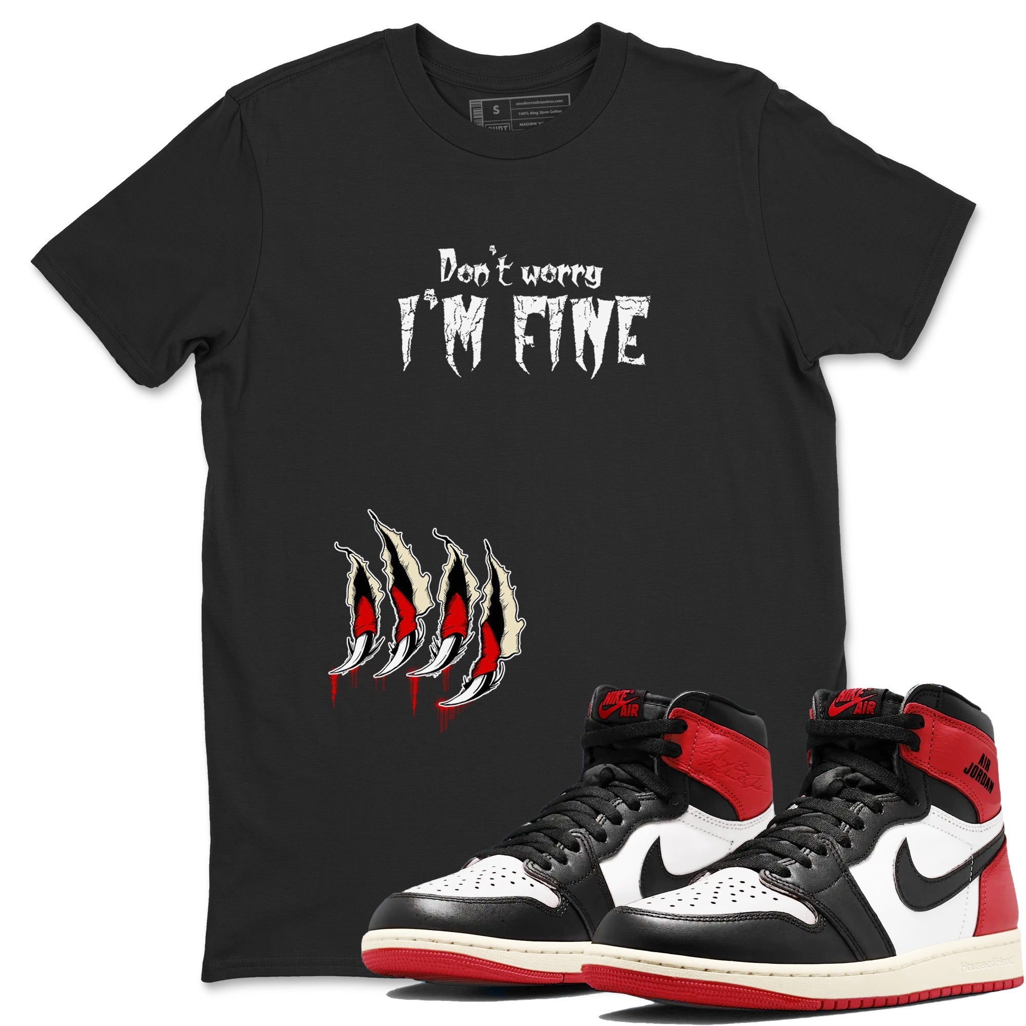 I'm Fine snkmatch Tees - Air Jordan 1 Black Toe Reimagined