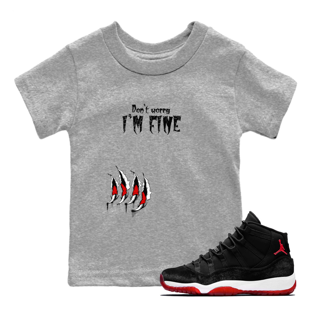 I'm Fine snkmatch Tees Kids - Air Jordan 11 Bred Velvet