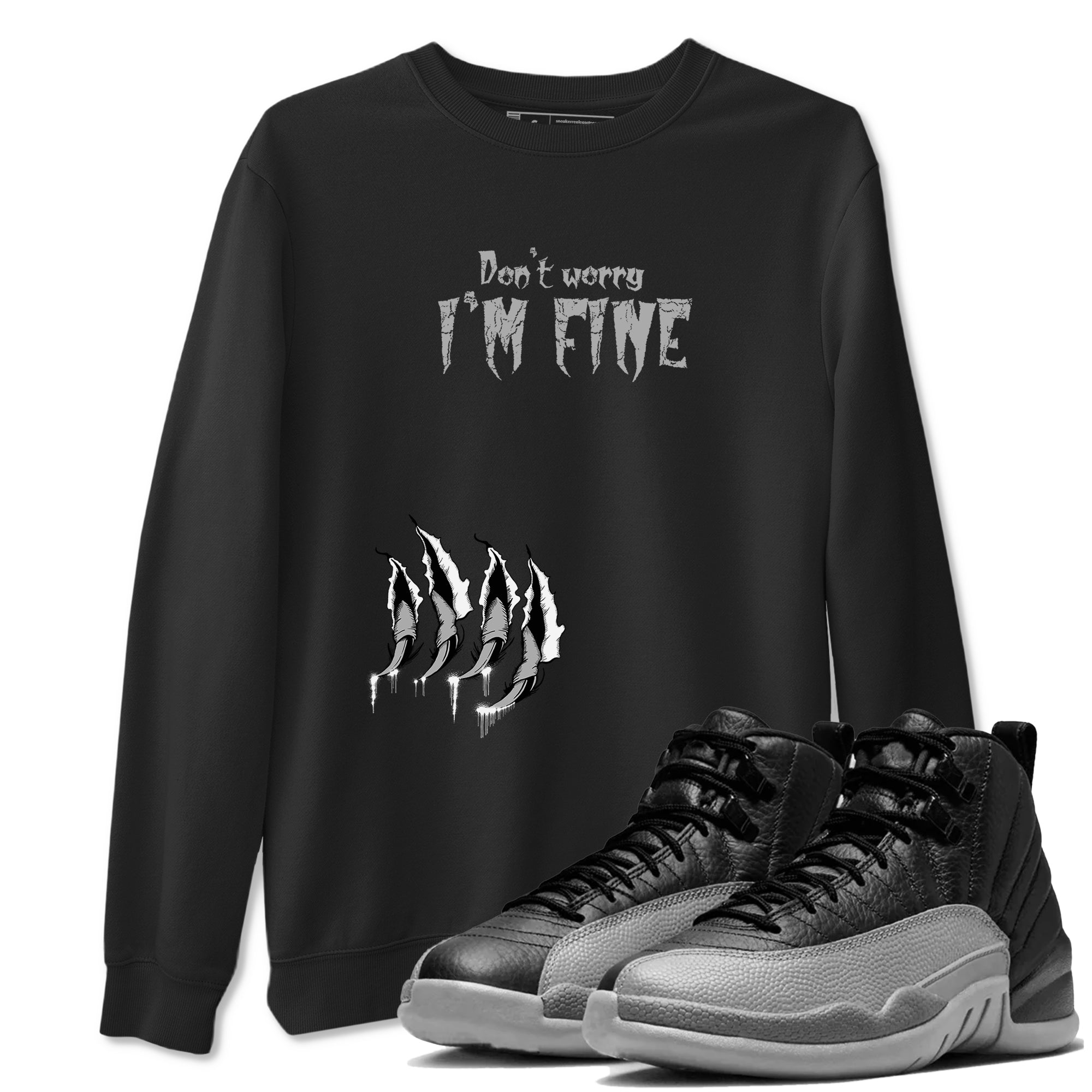 I'm Fine snkmatch Tees - Air Jordan 12 Black Wolf Grey
