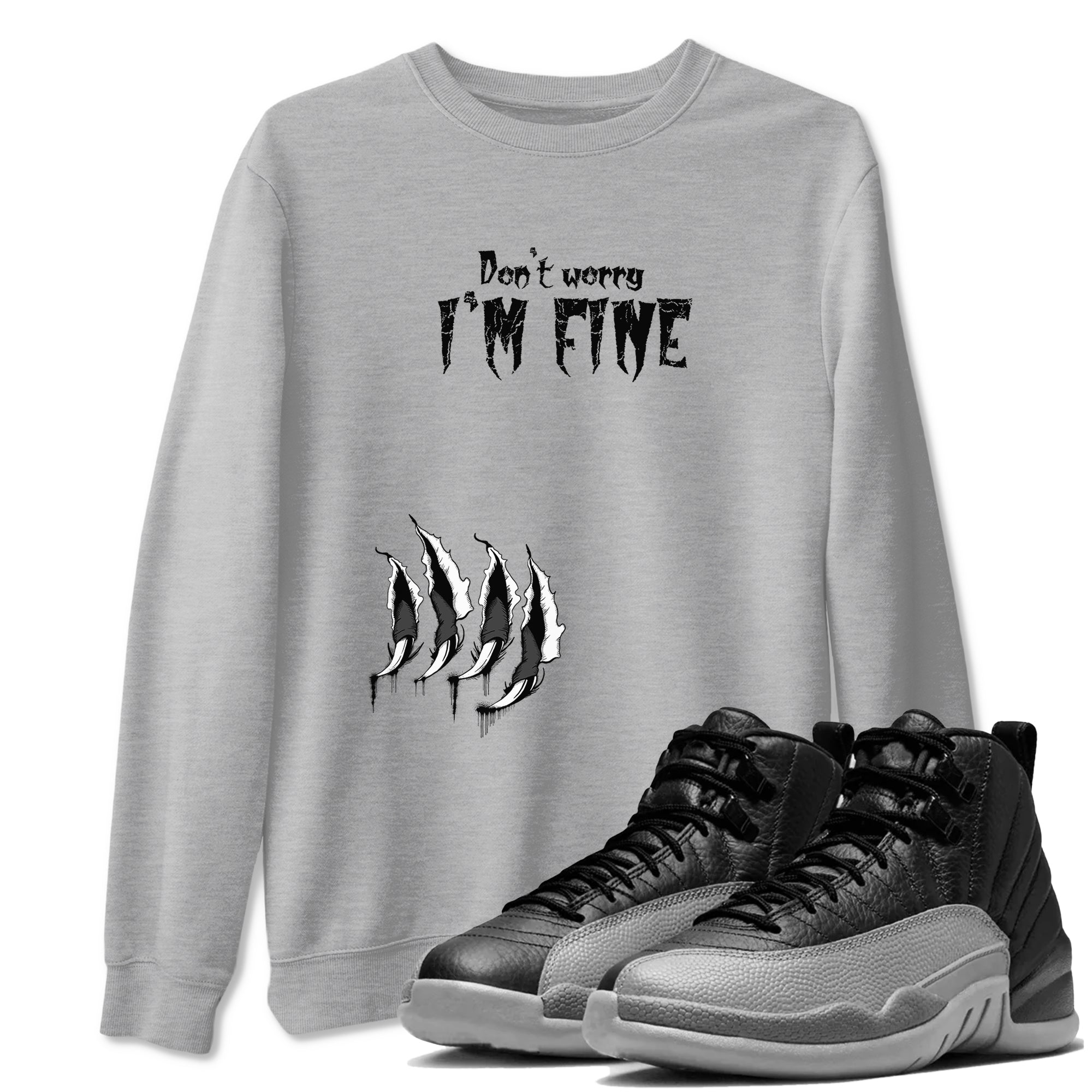 I'm Fine snkmatch Tees - Air Jordan 12 Black Wolf Grey