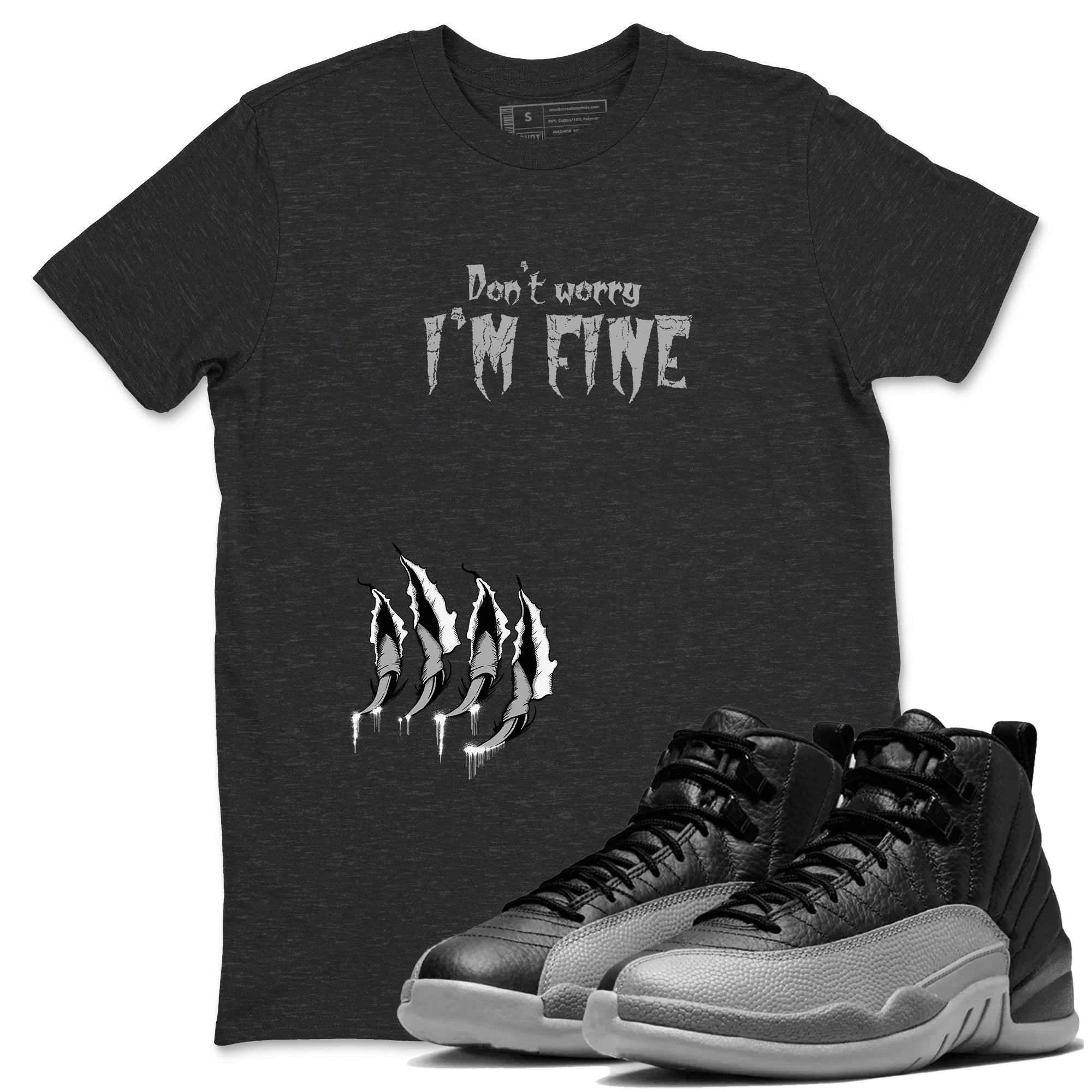 I'm Fine snkmatch Tees - Air Jordan 12 Black Wolf Grey