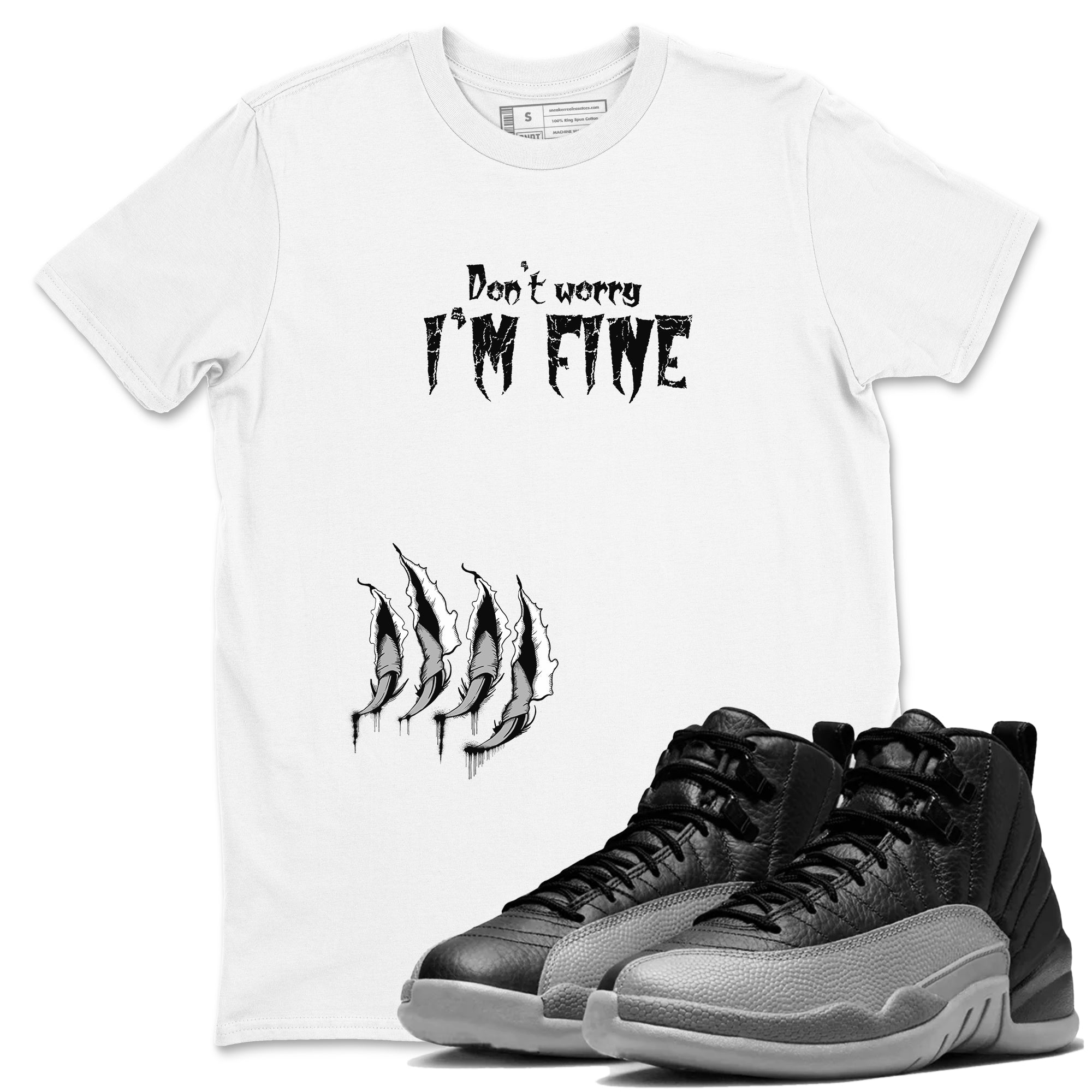 I'm Fine snkmatch Tees - Air Jordan 12 Black Wolf Grey