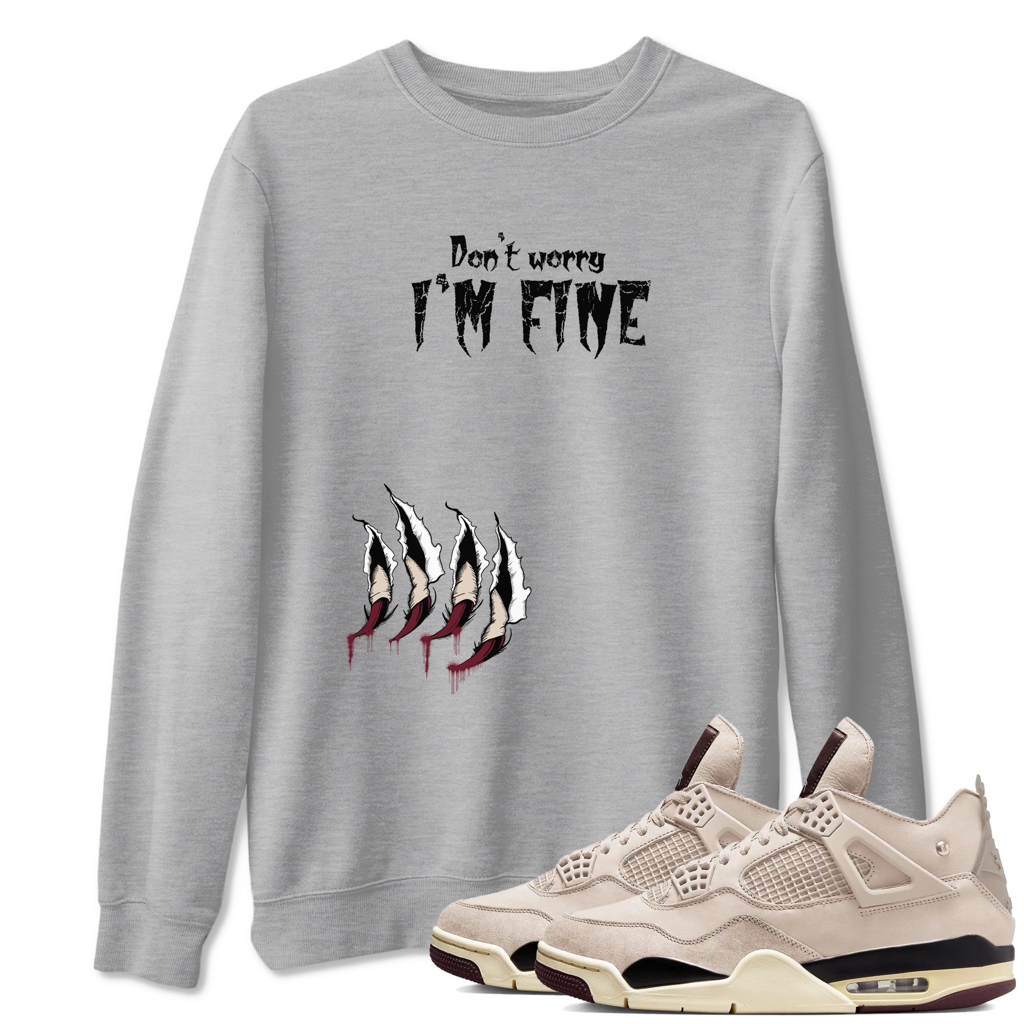 I'm Fine snkmatch Tees - Air Jordan 4 A Ma Maniere x Fossil Stone