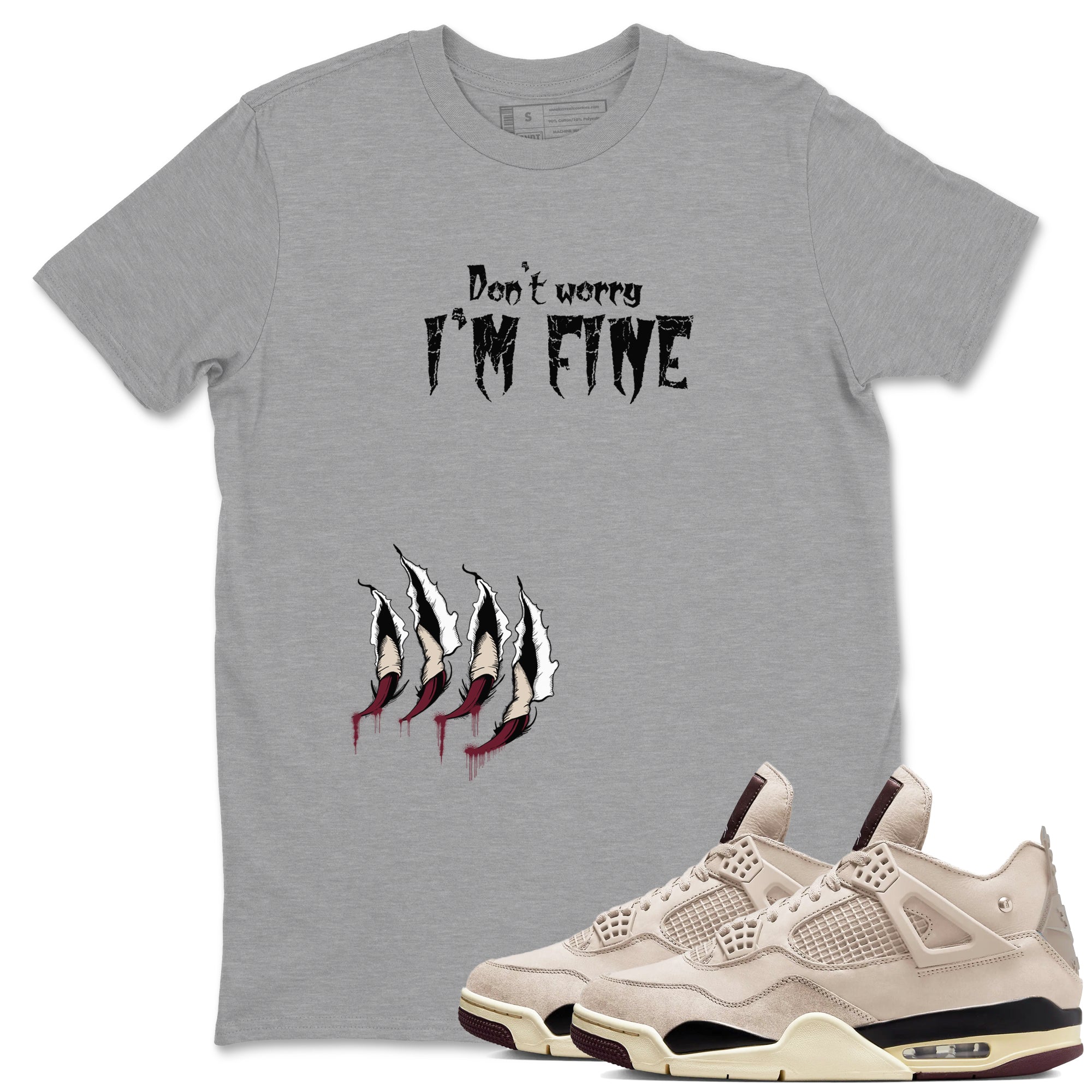 I'm Fine snkmatch Tees - Air Jordan 4 A Ma Maniere x Fossil Stone