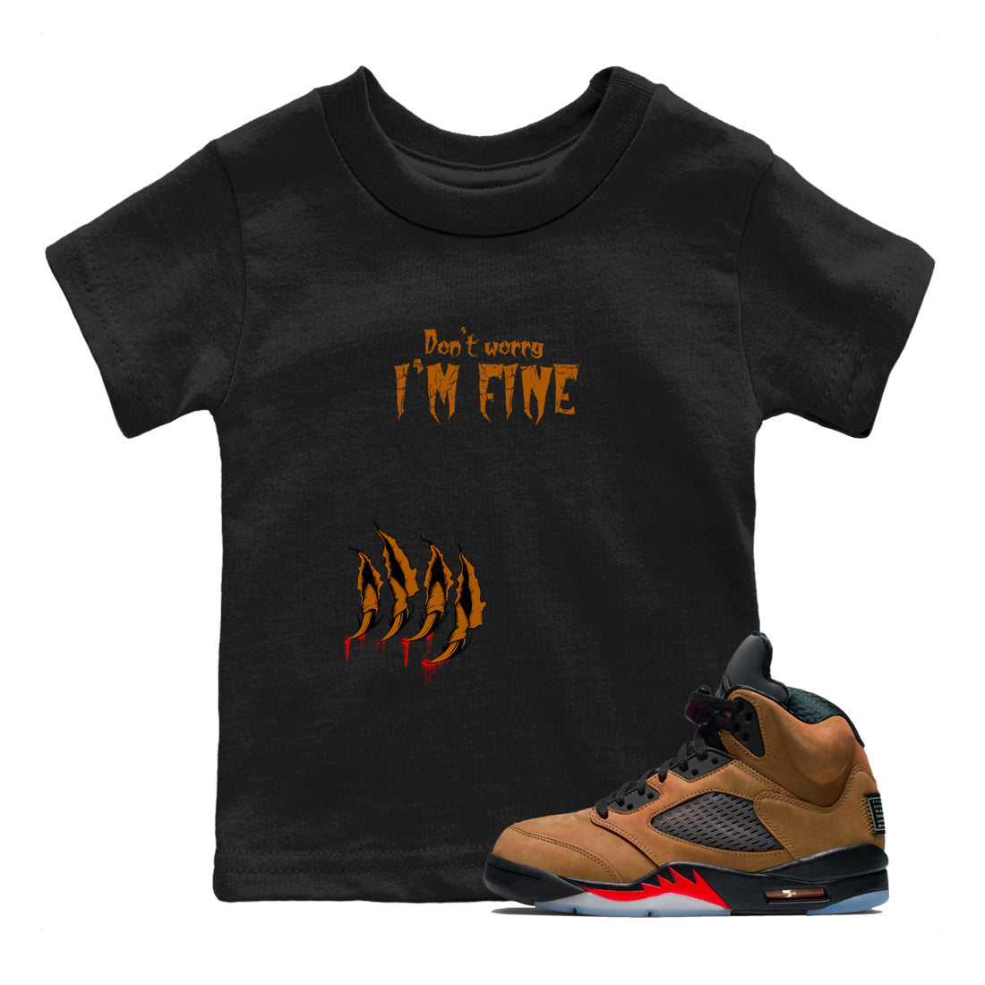 I'm Fine snkmatch Tees Kids - Air Jordan 5 Archaeo Brown
