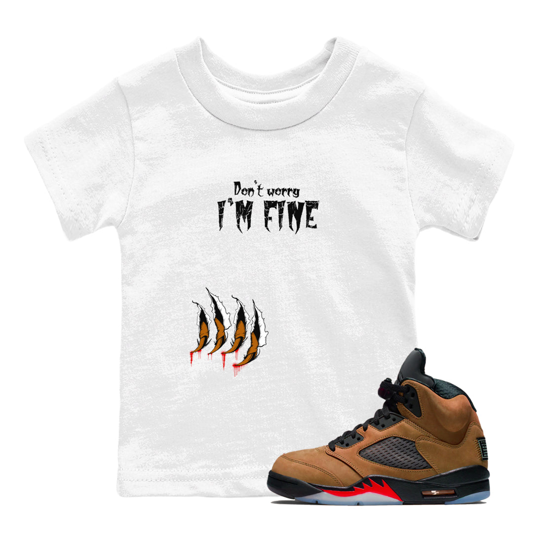 I'm Fine snkmatch Tees Kids - Air Jordan 5 Archaeo Brown