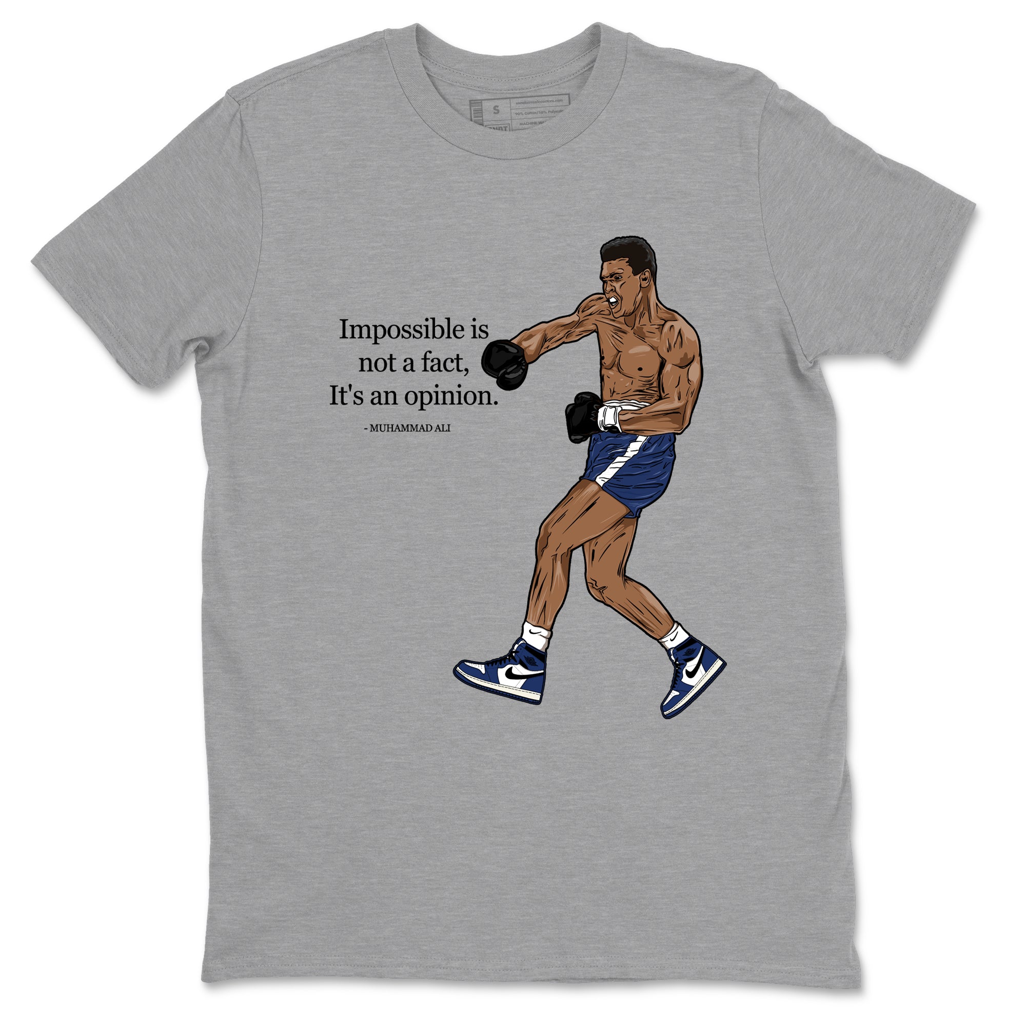 Impossible Is Not A Fact It's An Opinion snkmatch Tees - Air Jordan 1 Midnight Navy