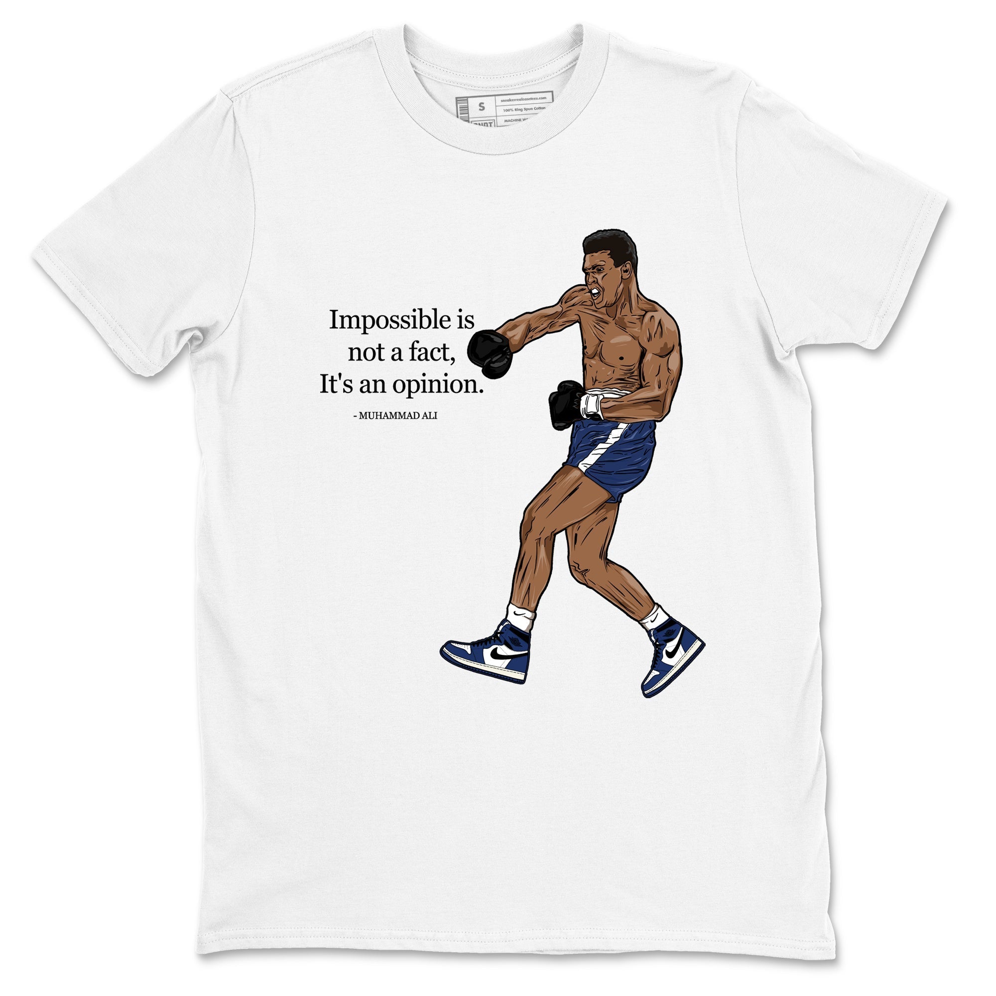 Impossible Is Not A Fact It's An Opinion snkmatch Tees - Air Jordan 1 Midnight Navy