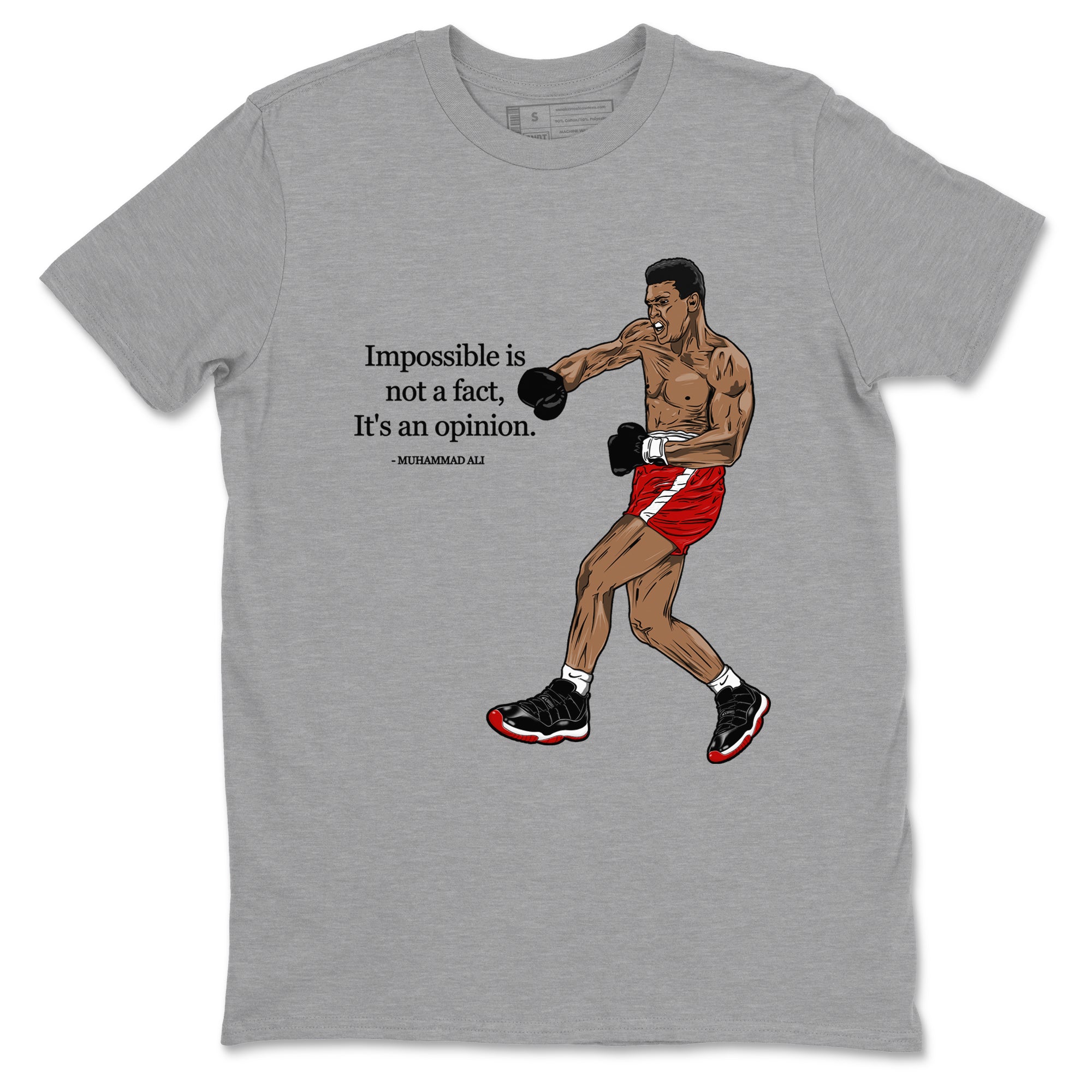 Impossible Is Not A Fact It's An Opinion snkmatch Tees - Air Jordan 11 Bred