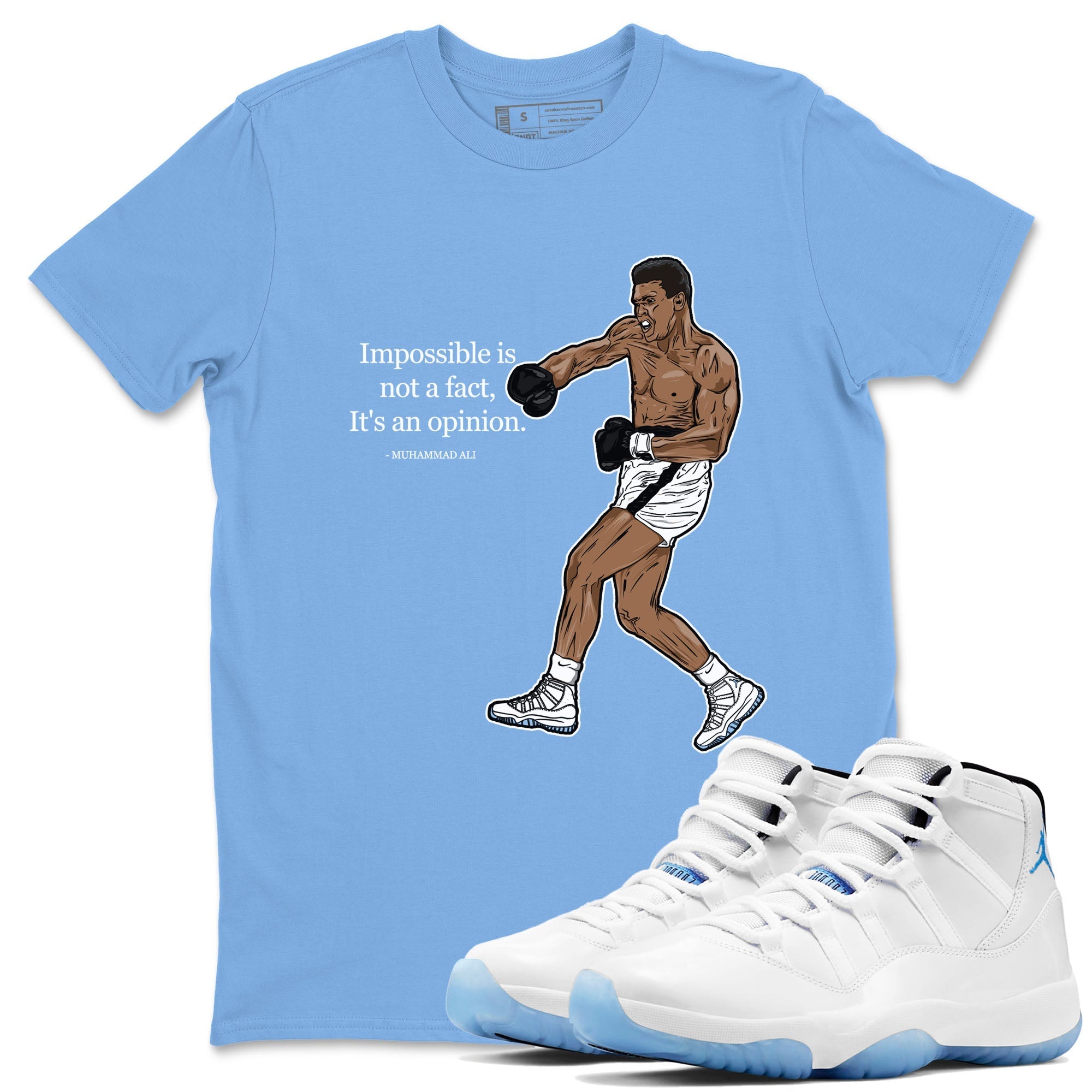 impossible is not a fact it's an opinion snkmatch Tees - Air Jordan 11 Retro Legend Blue