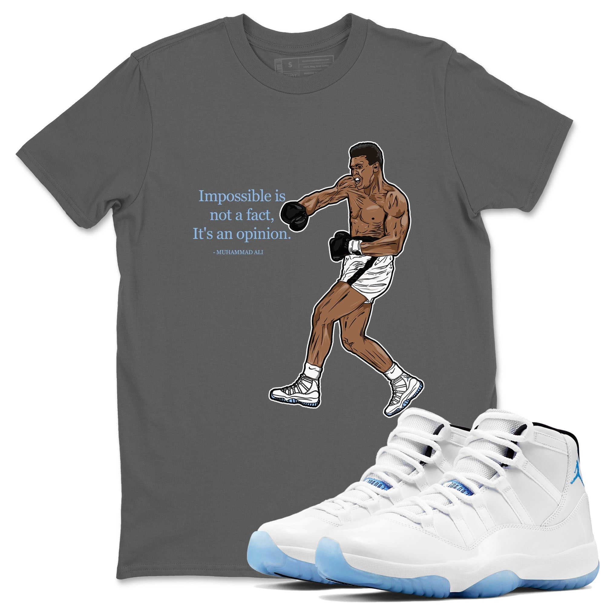 impossible is not a fact it's an opinion snkmatch Tees - Air Jordan 11 Retro Legend Blue