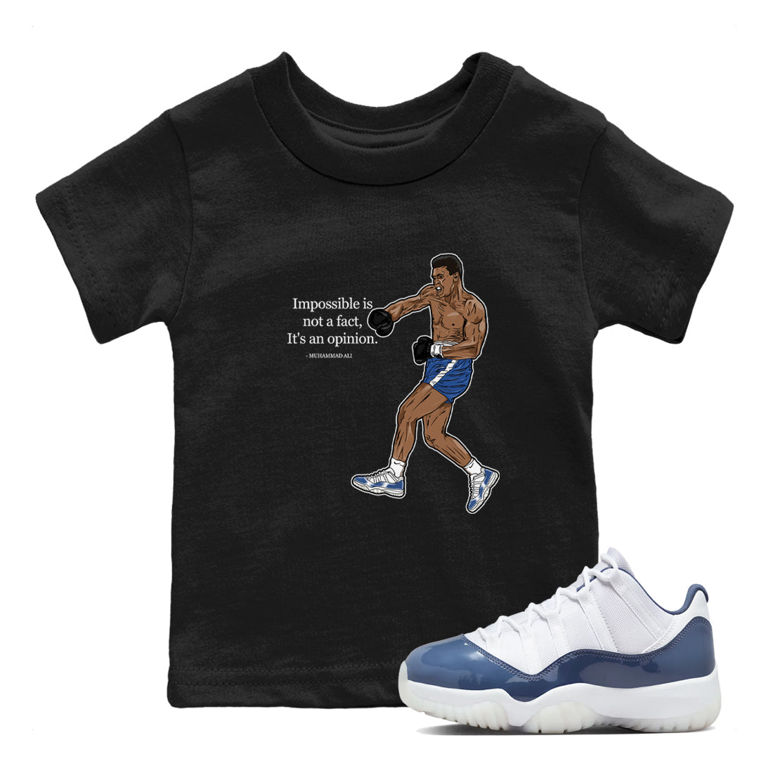 impossible is not a fact it's an opinion snkmatch Tees Kids - Air Jordan 11 Diffused Blue