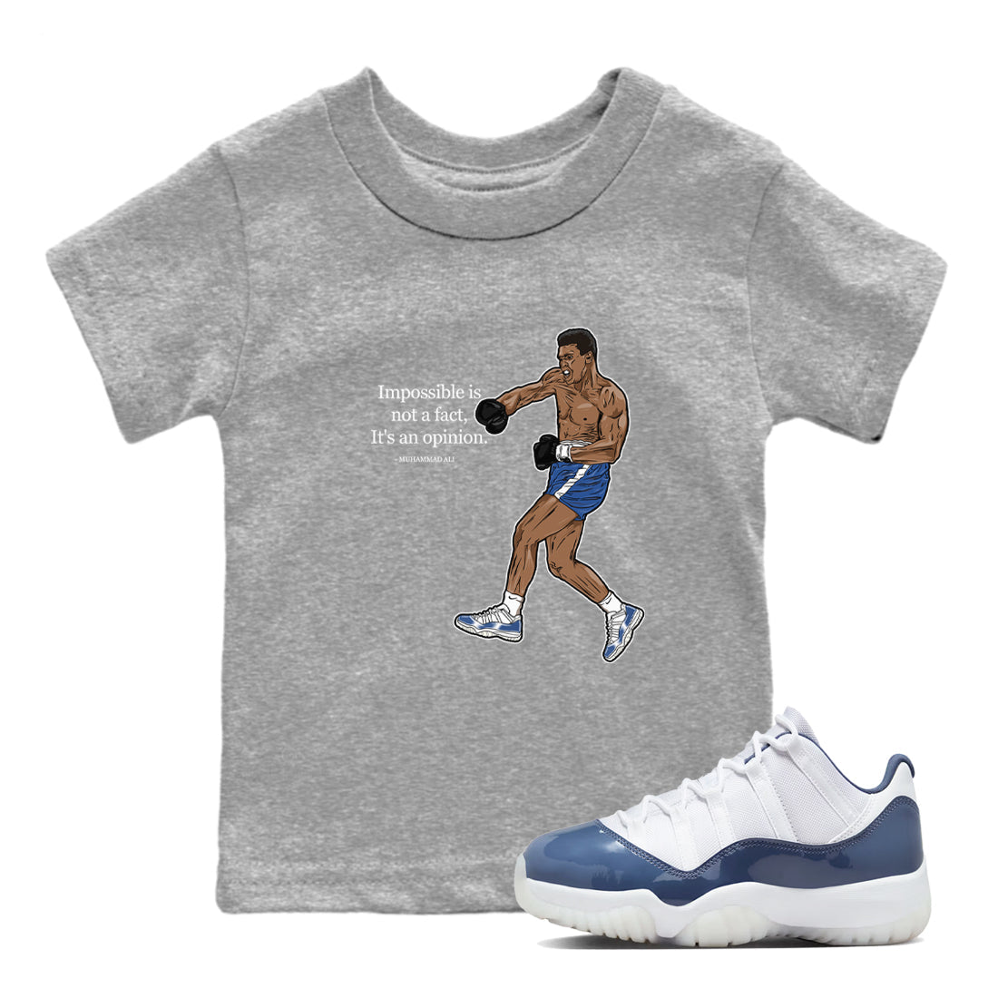 impossible is not a fact it's an opinion snkmatch Tees Kids - Air Jordan 11 Diffused Blue
