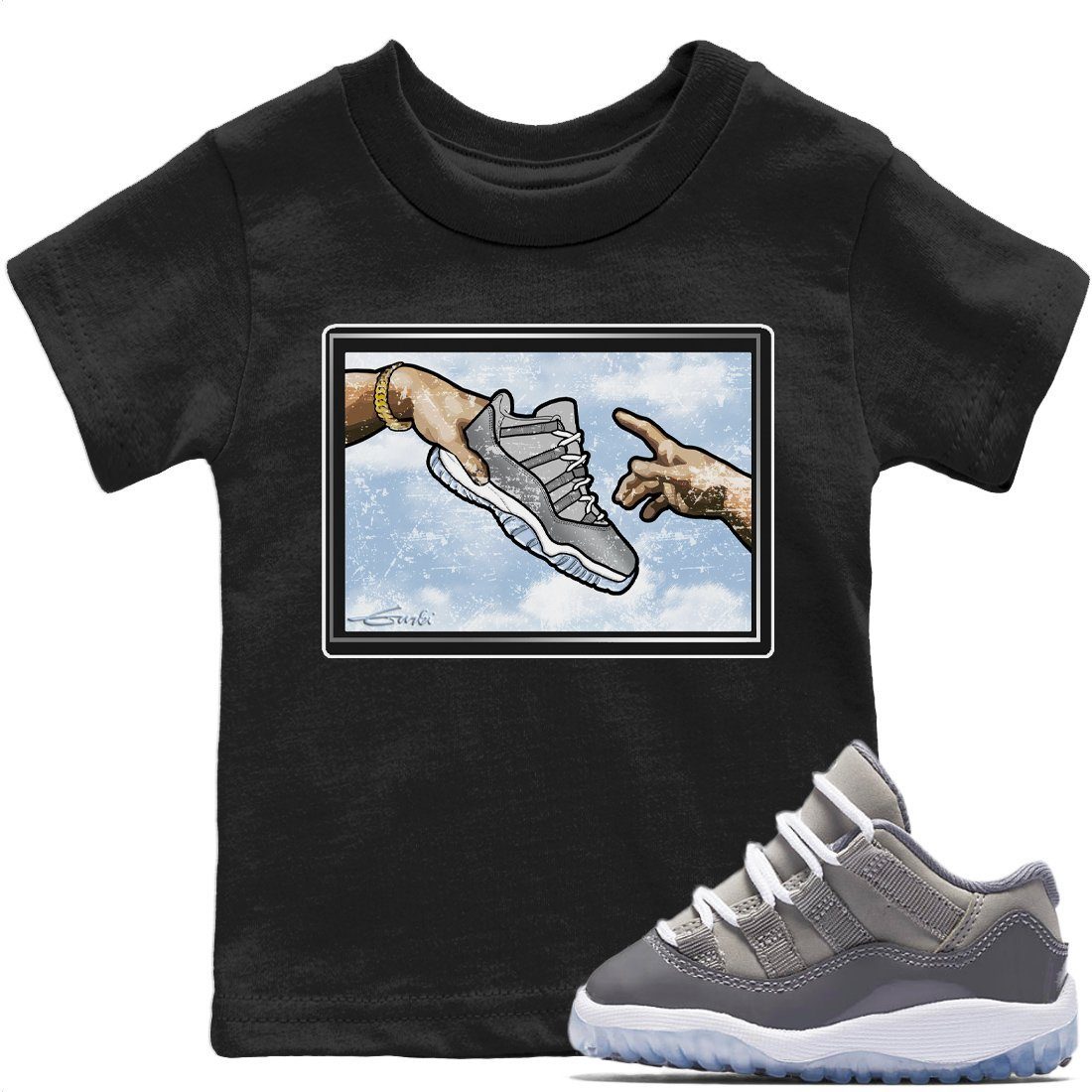 Adam's Creation Kids Tops - Air Jordan 11 Cool Grey