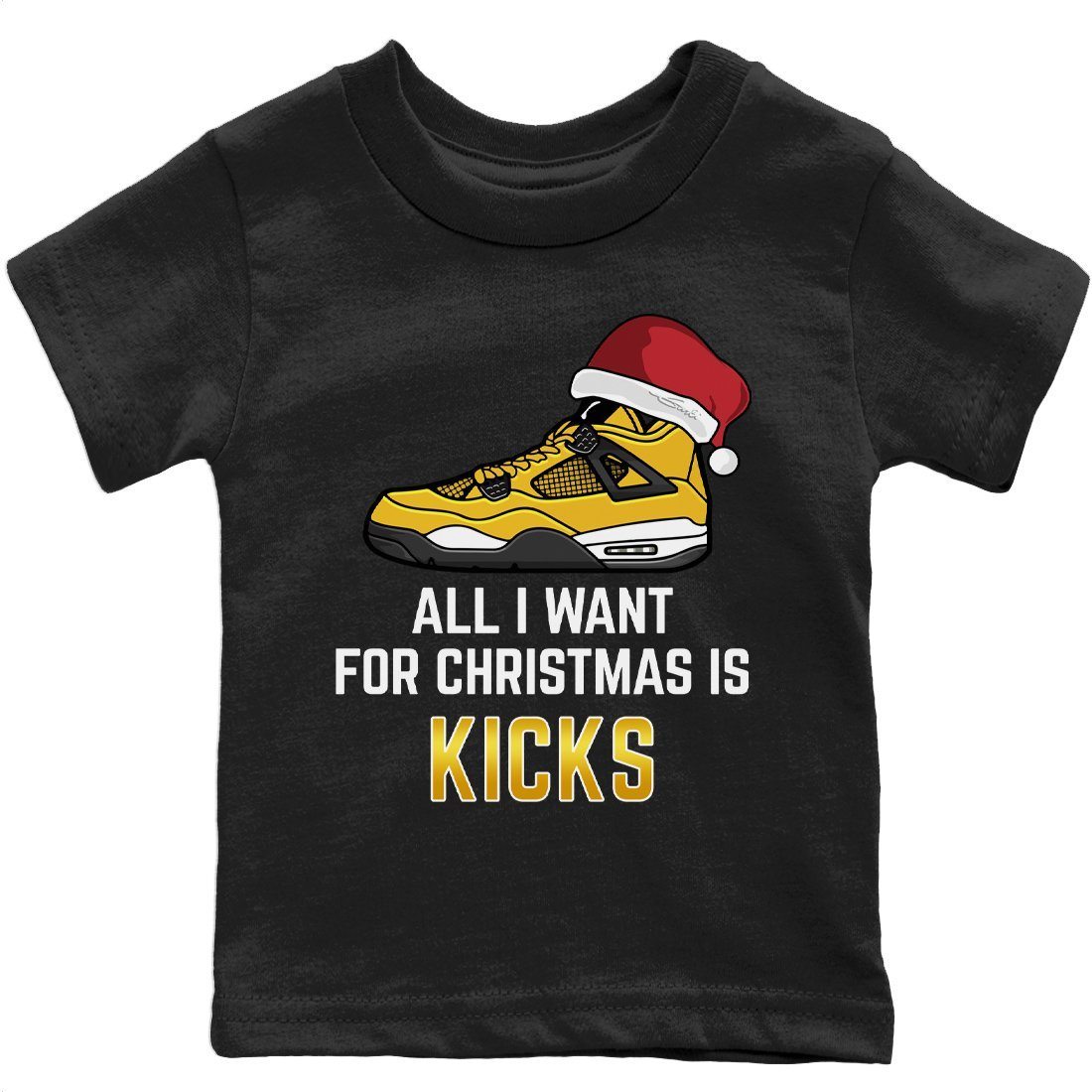 All I Want For Christmas Kids Tops - Air Jordan 4 Lightning