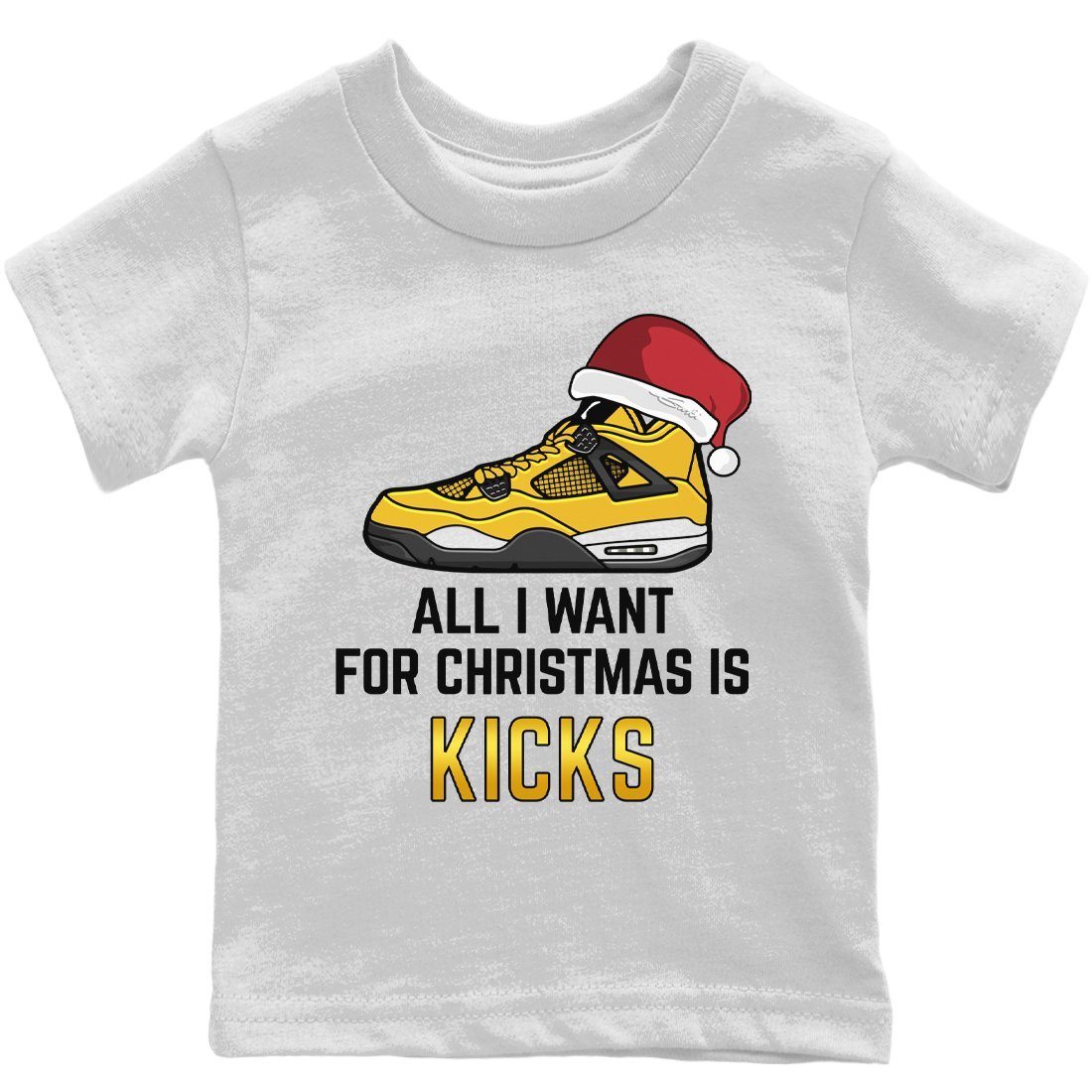 All I Want For Christmas Kids Tops - Air Jordan 4 Lightning
