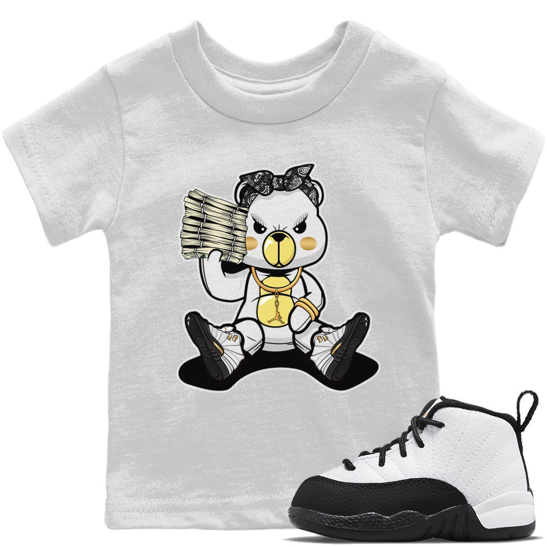 Bad Baby Bear Kids Tops - Air Jordan 12 Royalty