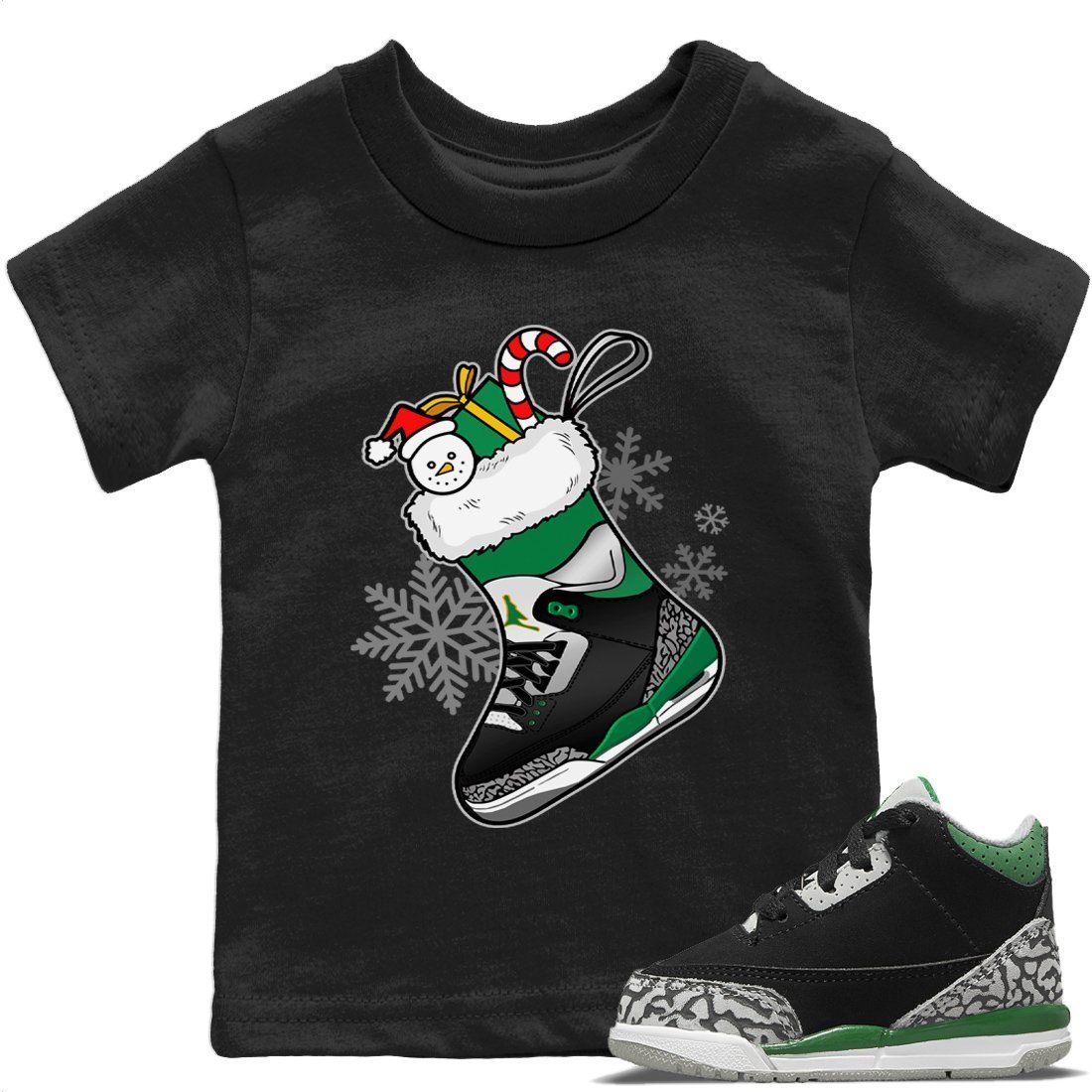 snkmatch Stocking Kids Tops - Air Jordan 3 Pine Green