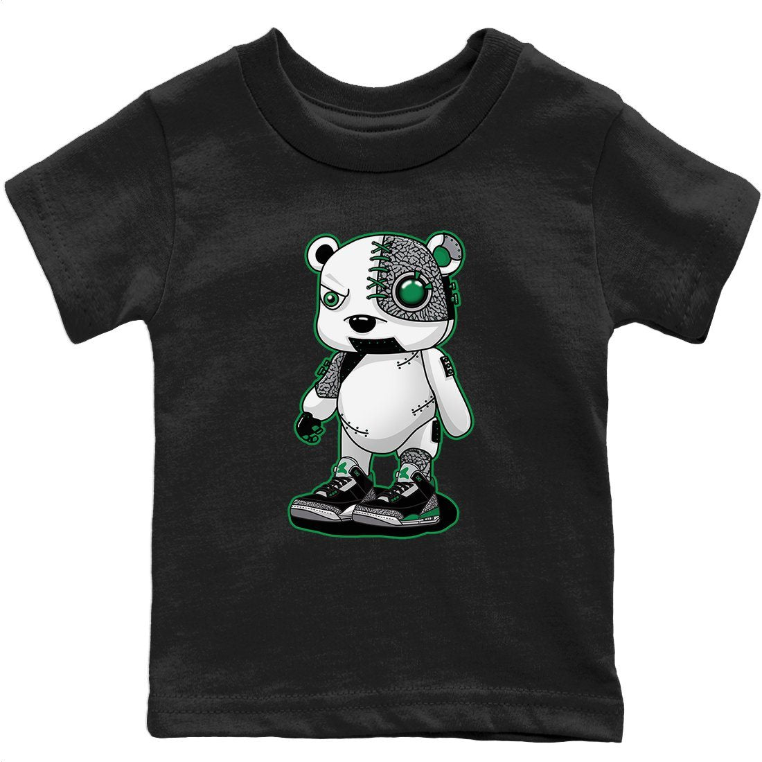 Cyborg Bear Kids Tops - Air Jordan 3 Pine Green